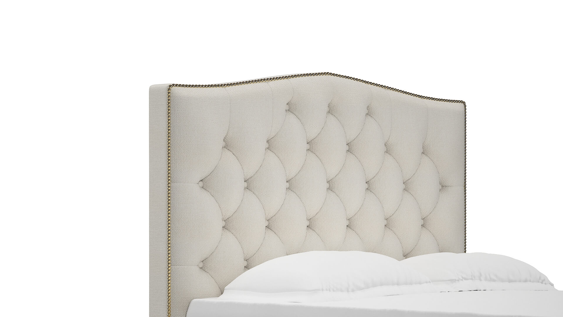 Bijou R_prize Cream Bed Queen Headboard