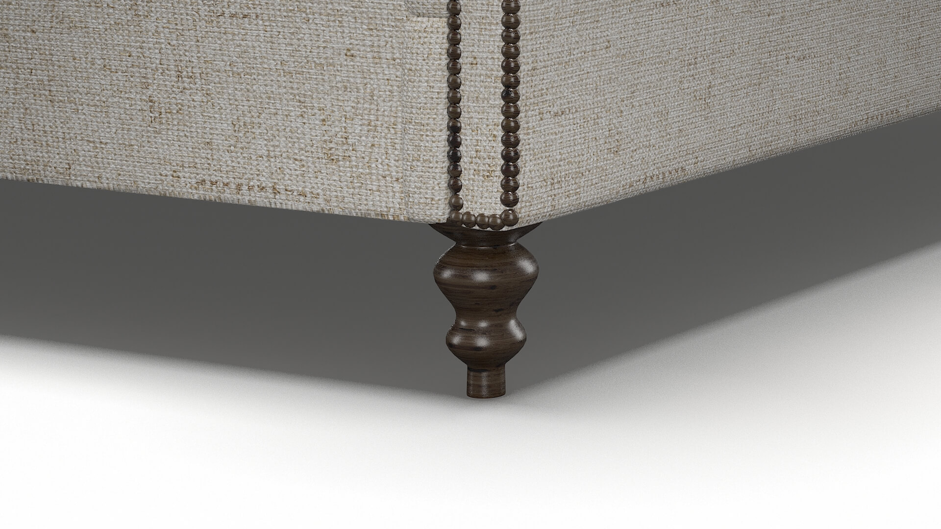 Kaila Derby Taupe Bed Leg