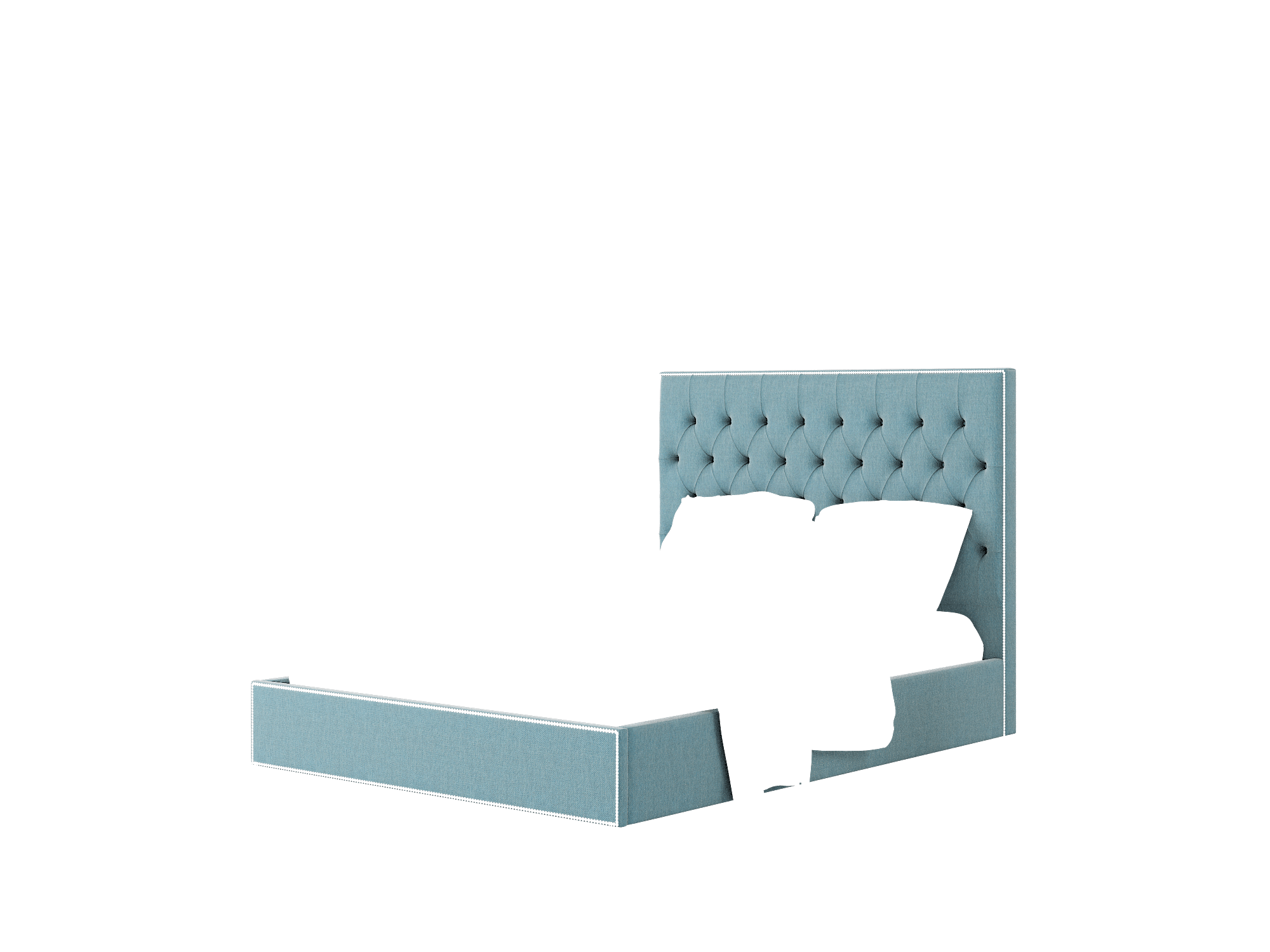 Bellezza Hepburn Teal Bed Queen Room Texture