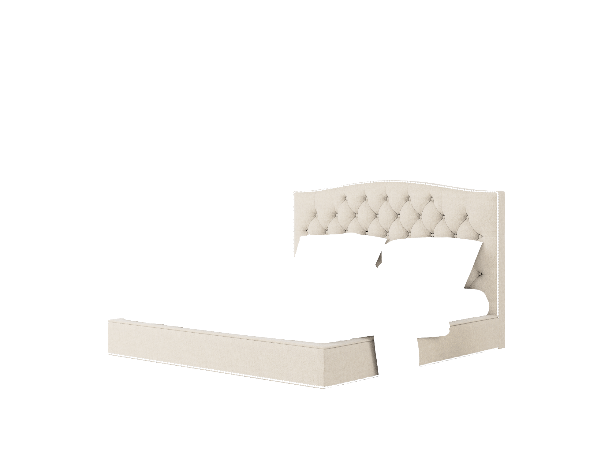 Bijou Derby Linen Bed King Room Texture