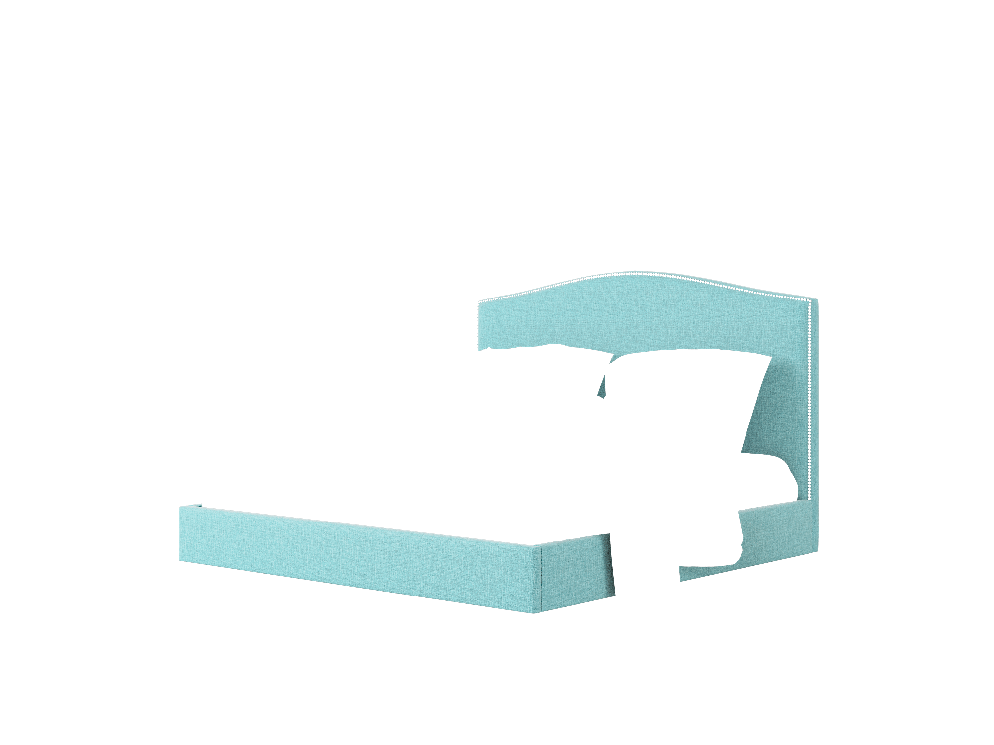 Dalion Keylargo Teal Bed King Room Texture