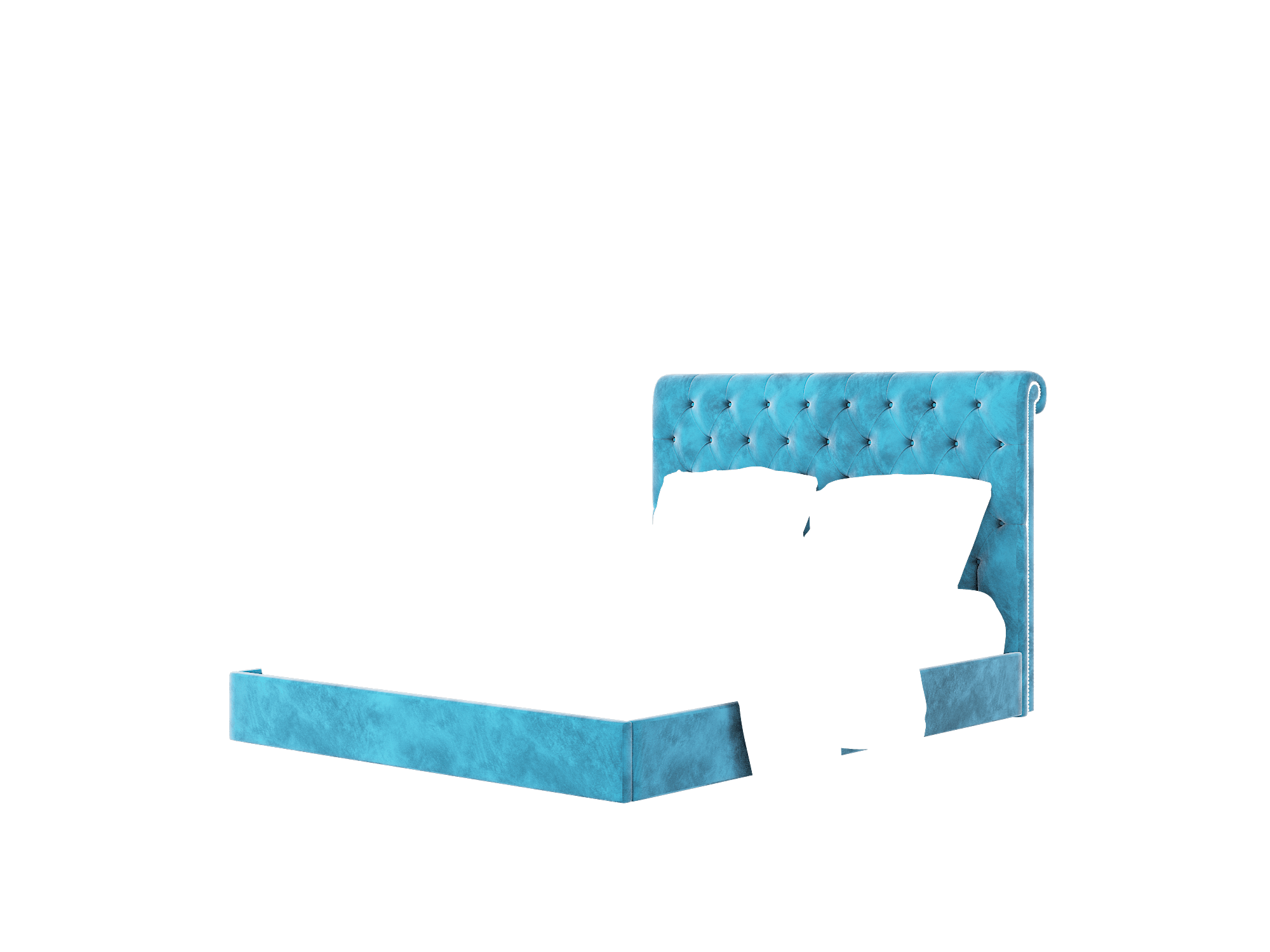 Decima Buzz Teal Bed Queen Room Texture