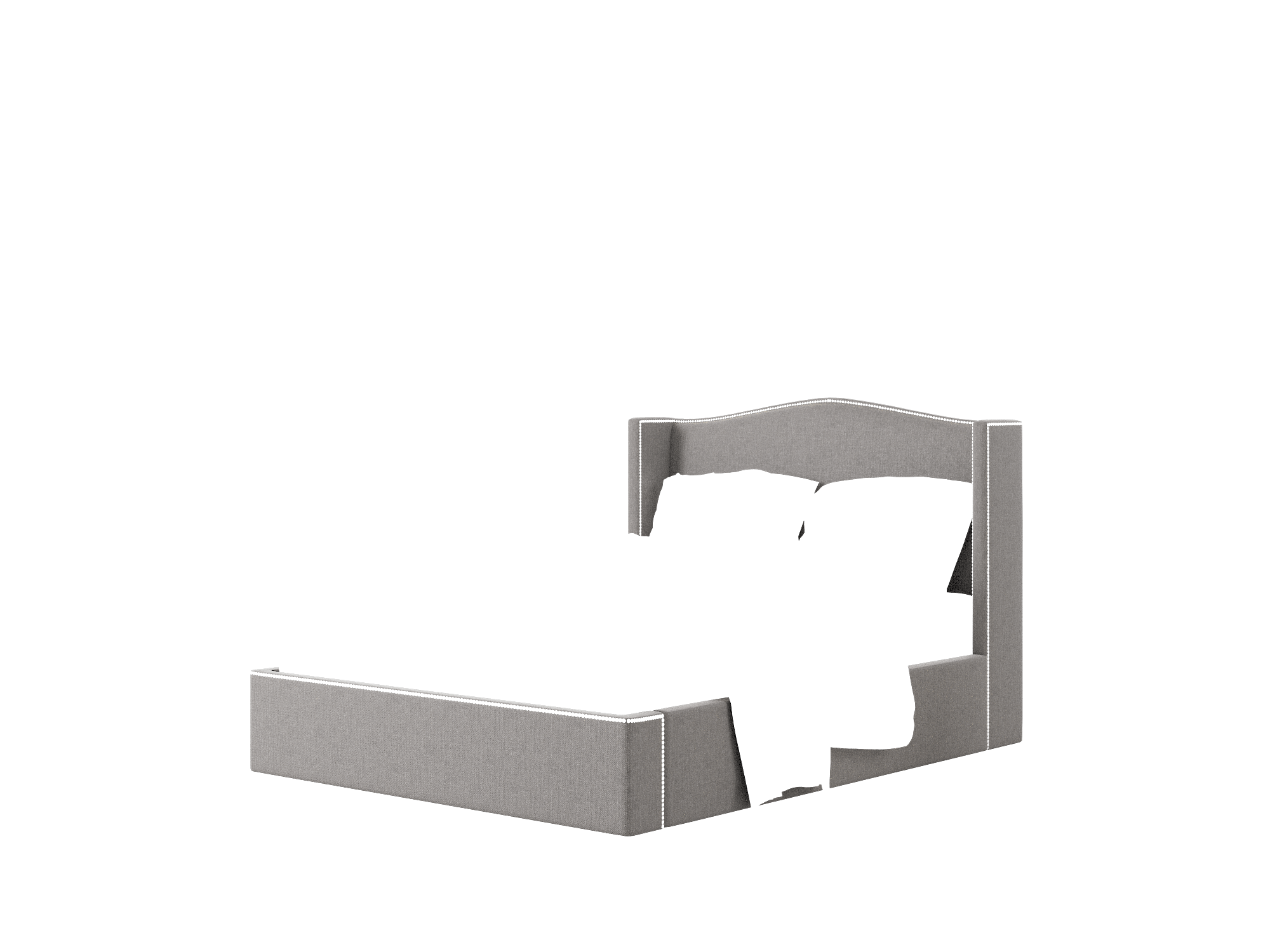 Maya Sasha Grey Bed Queen Room Texture