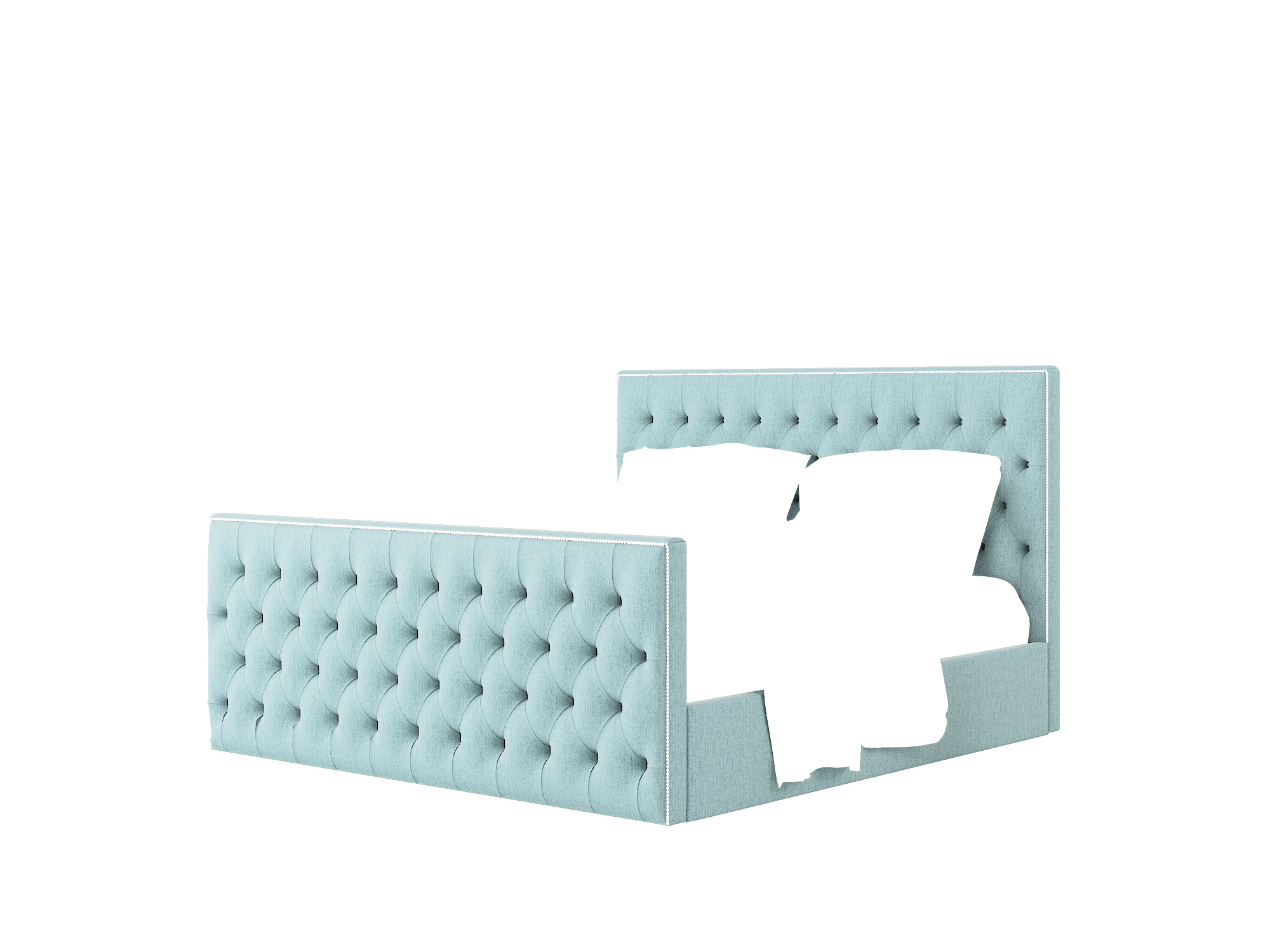 Rimini Sasha Teal Bed King Room Texture