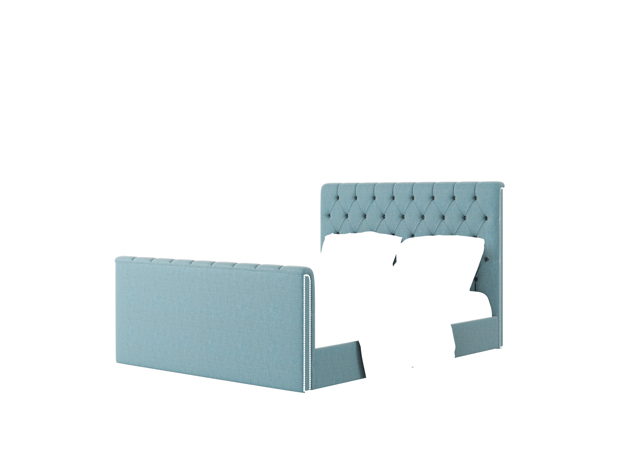 Sophia Cosmo Teal Bed Queen Room Texture