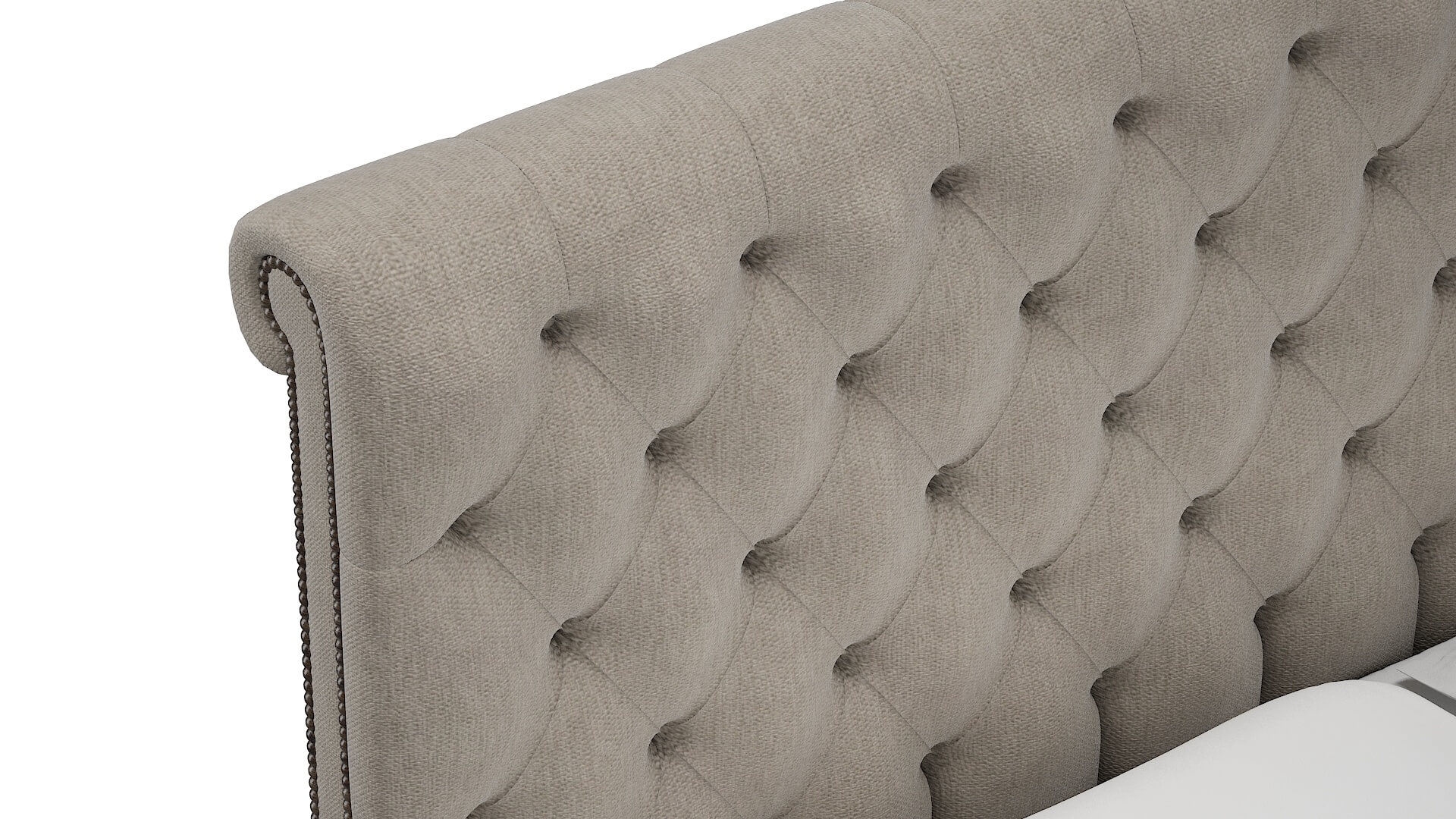 Decima Derby Linen Bed Top Down