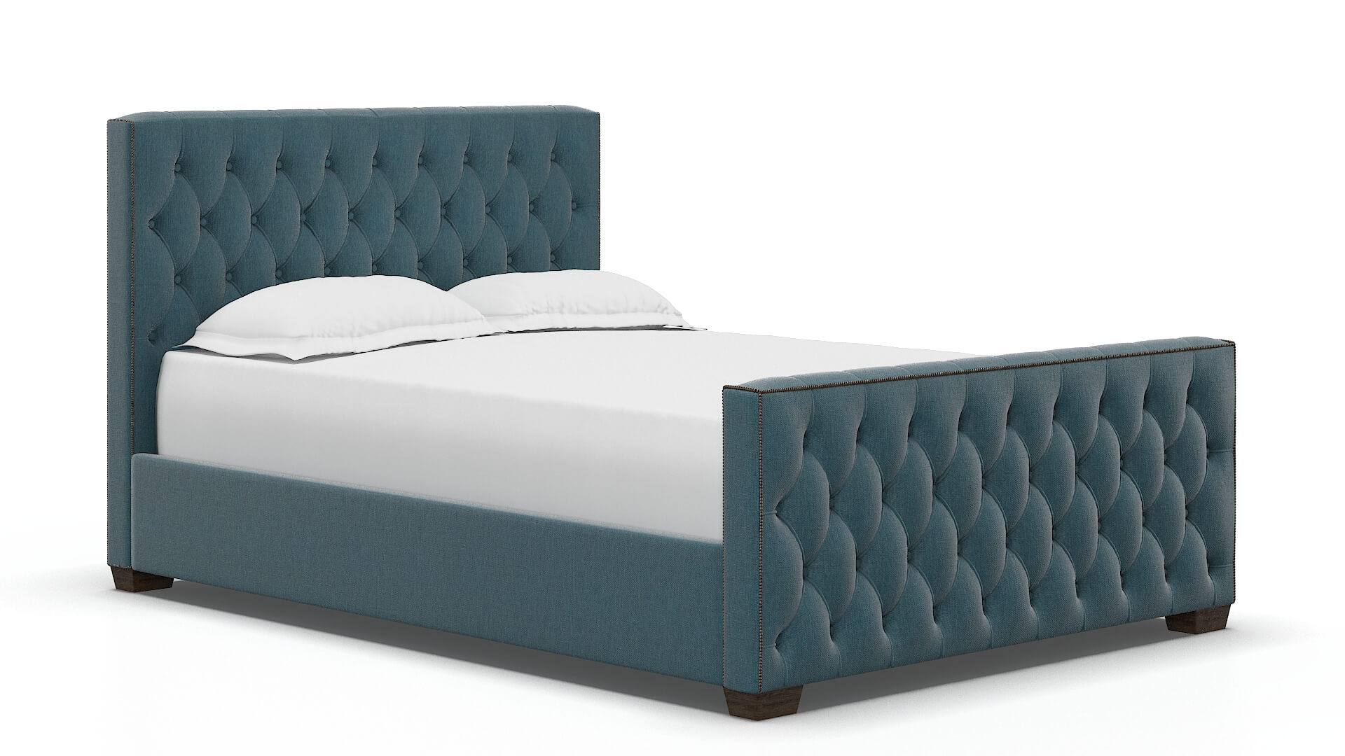 Aida Portland Prussian Bed espresso legs 2