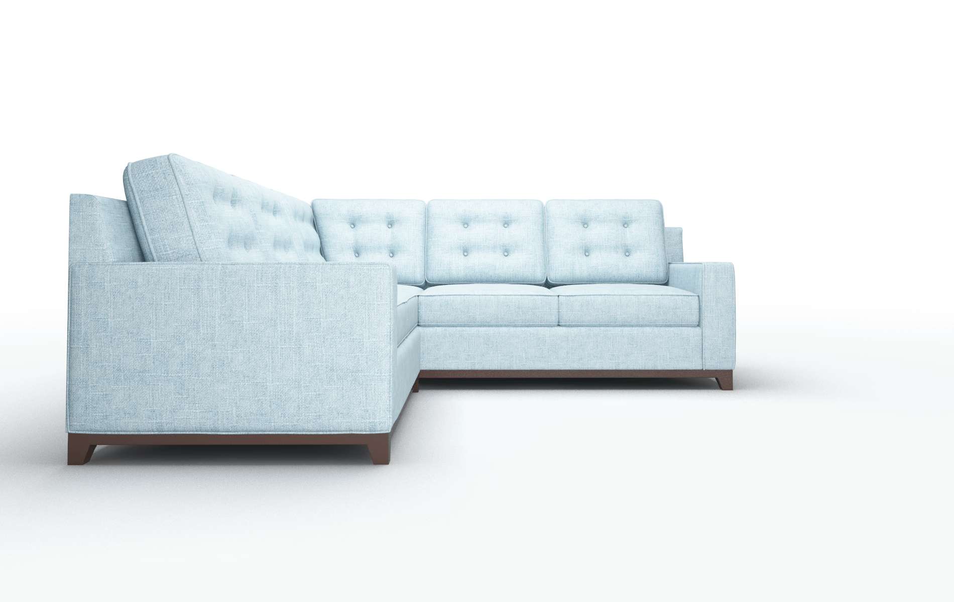 Alexandria Atlas Turquoise Sectional espresso legs 2