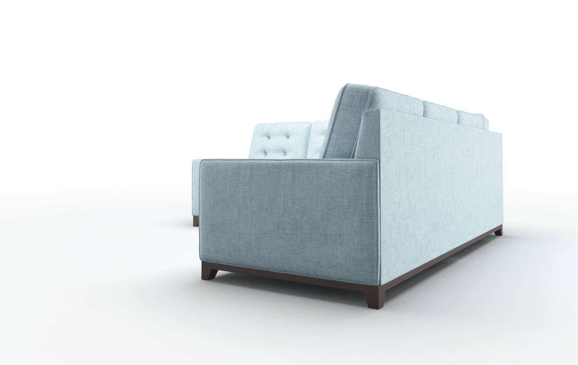 Alexandria Atlas Turquoise Sectional espresso legs 4