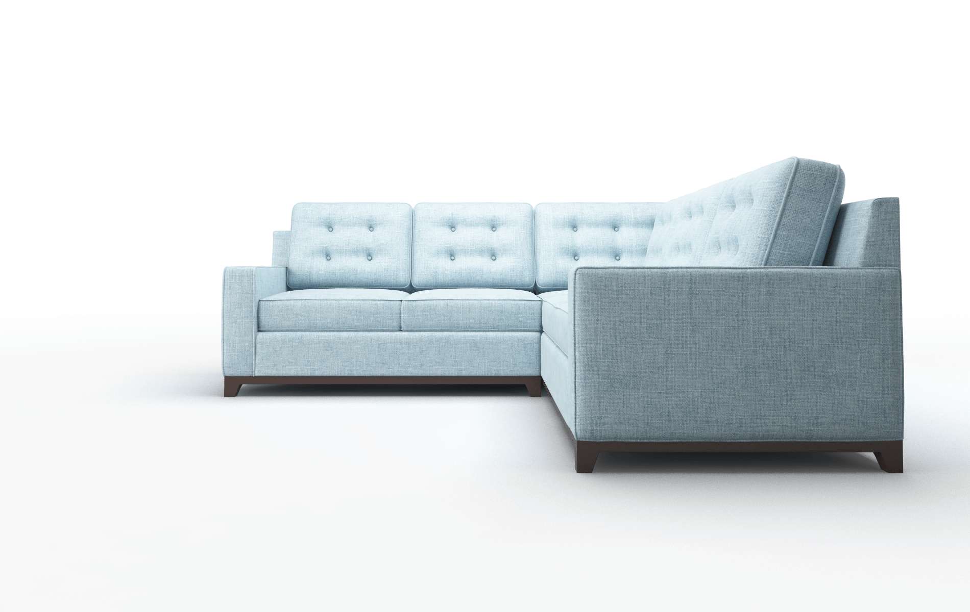 Alexandria Atlas Turquoise Sectional espresso legs 5