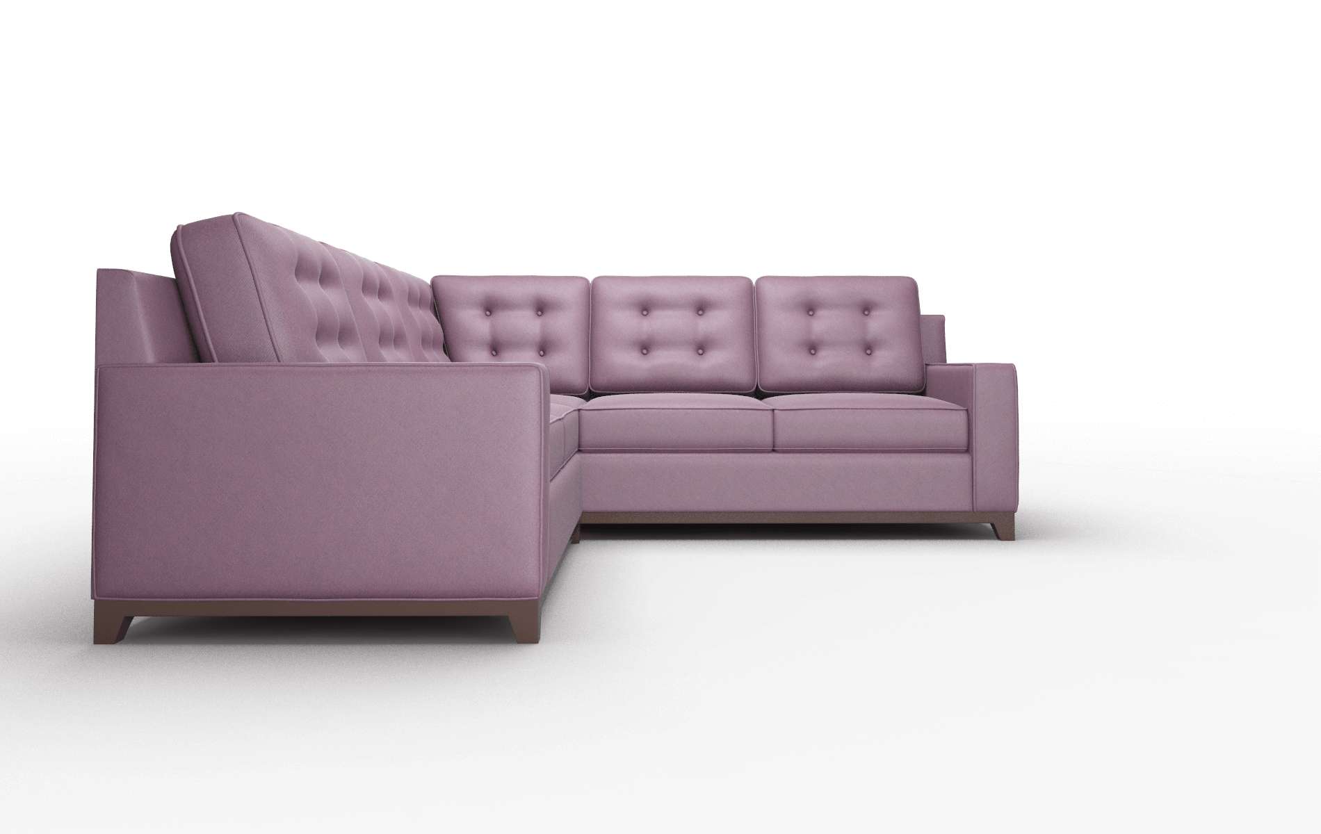 Alexandria Bella Aubergine Sectional espresso legs 2