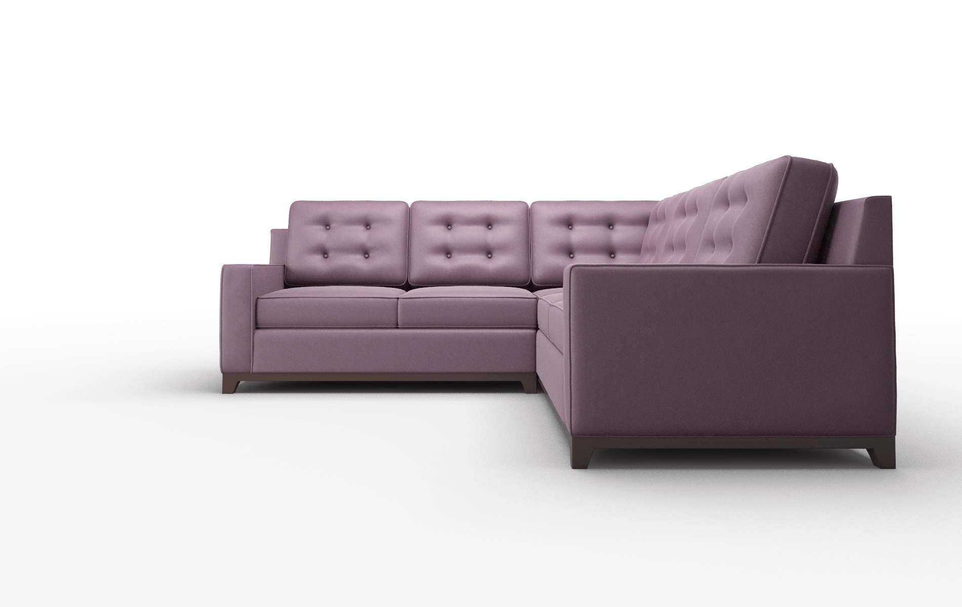 Alexandria Bella Aubergine Sectional espresso legs 5