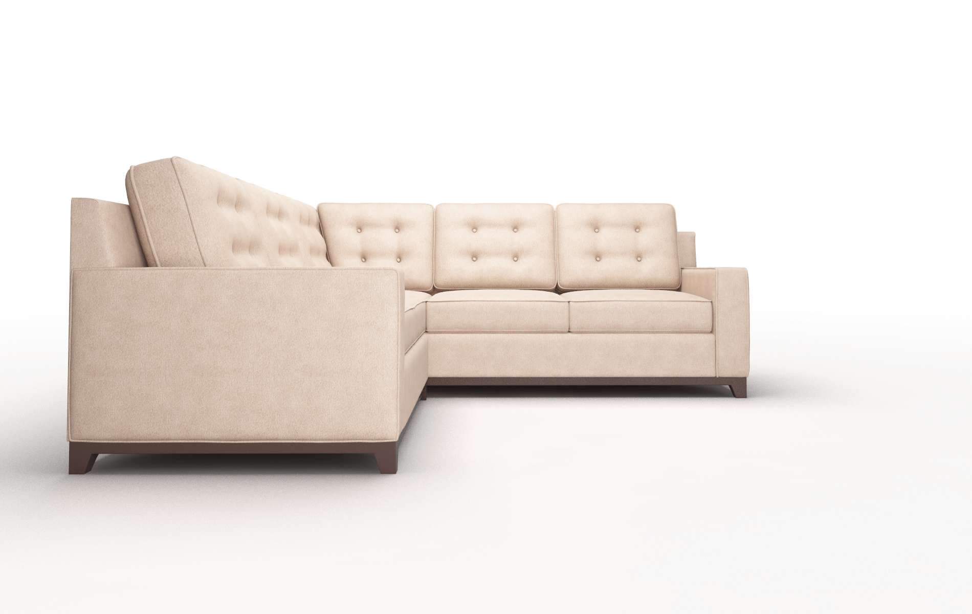 Alexandria Bella Cocoa Sectional espresso legs 2