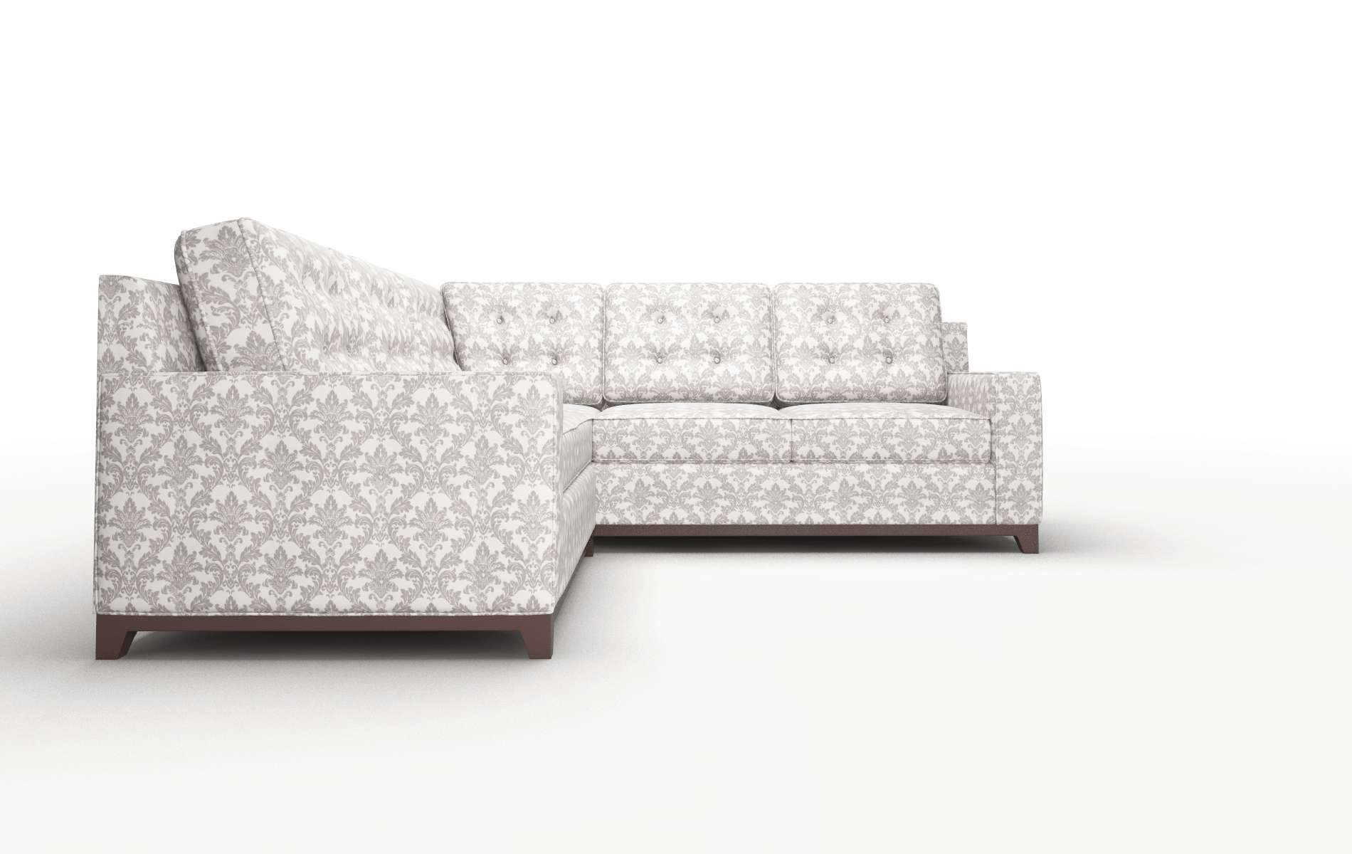 Alexandria Bergamo Dove Sectional espresso legs 2