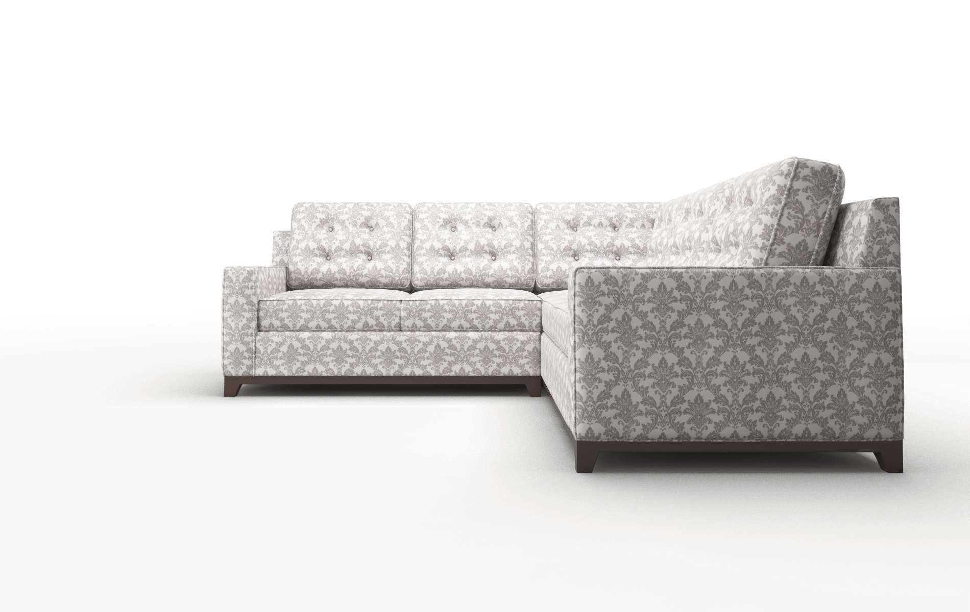 Alexandria Bergamo Dove Sectional espresso legs 5