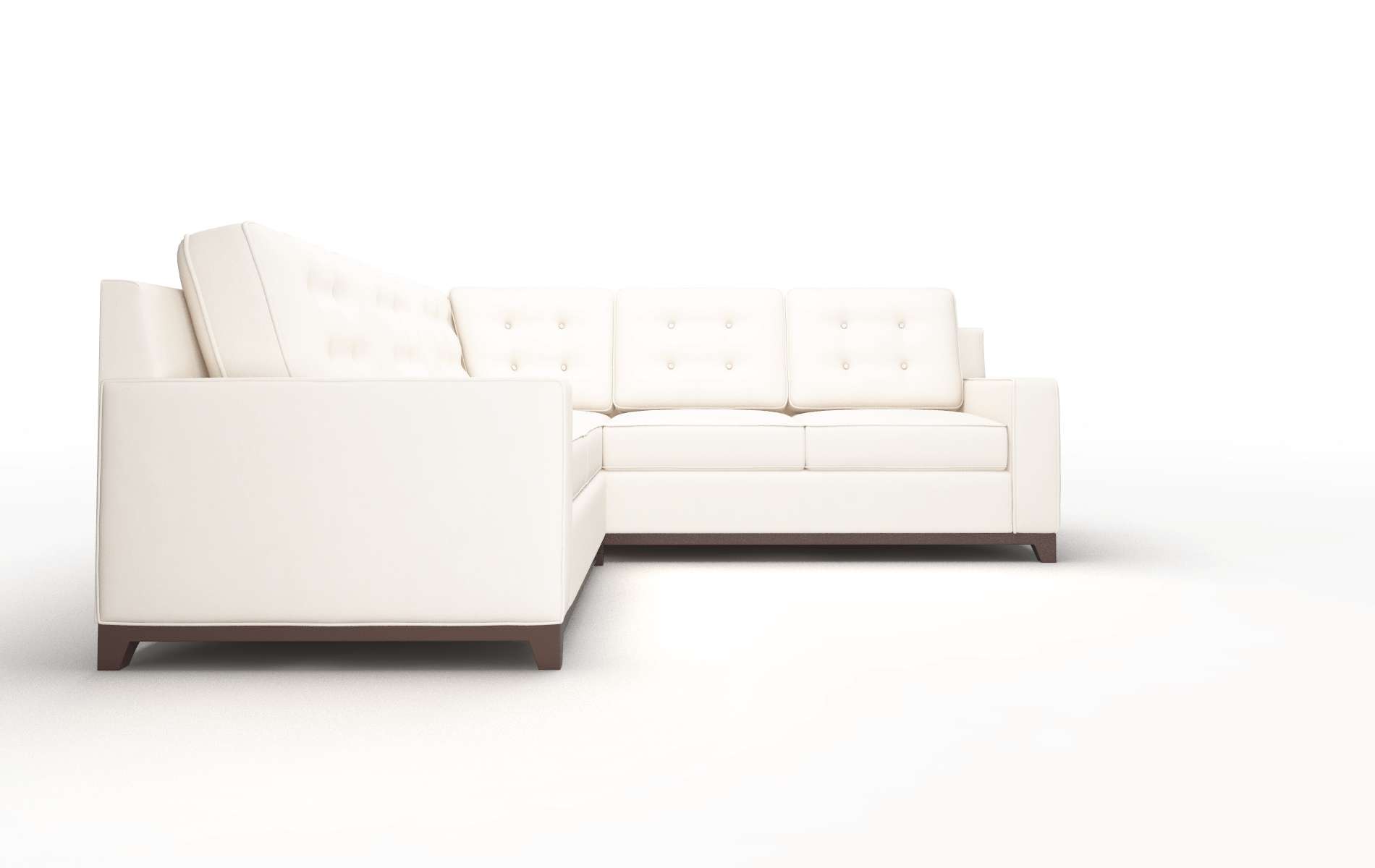 Alexandria Blanche Milky Sectional espresso legs 2