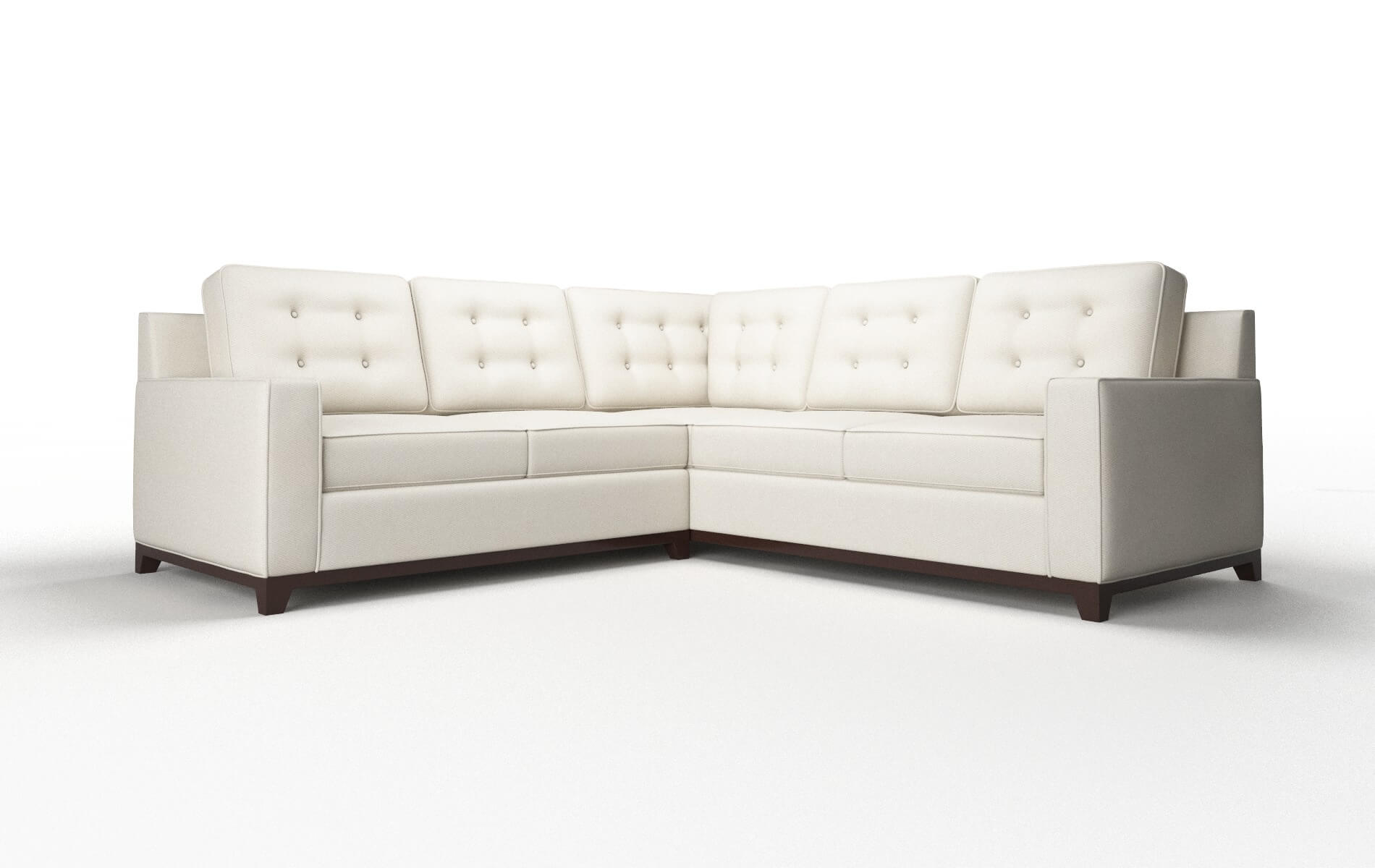 Alexandria Bungalow Ivory Sectional espresso legs 1