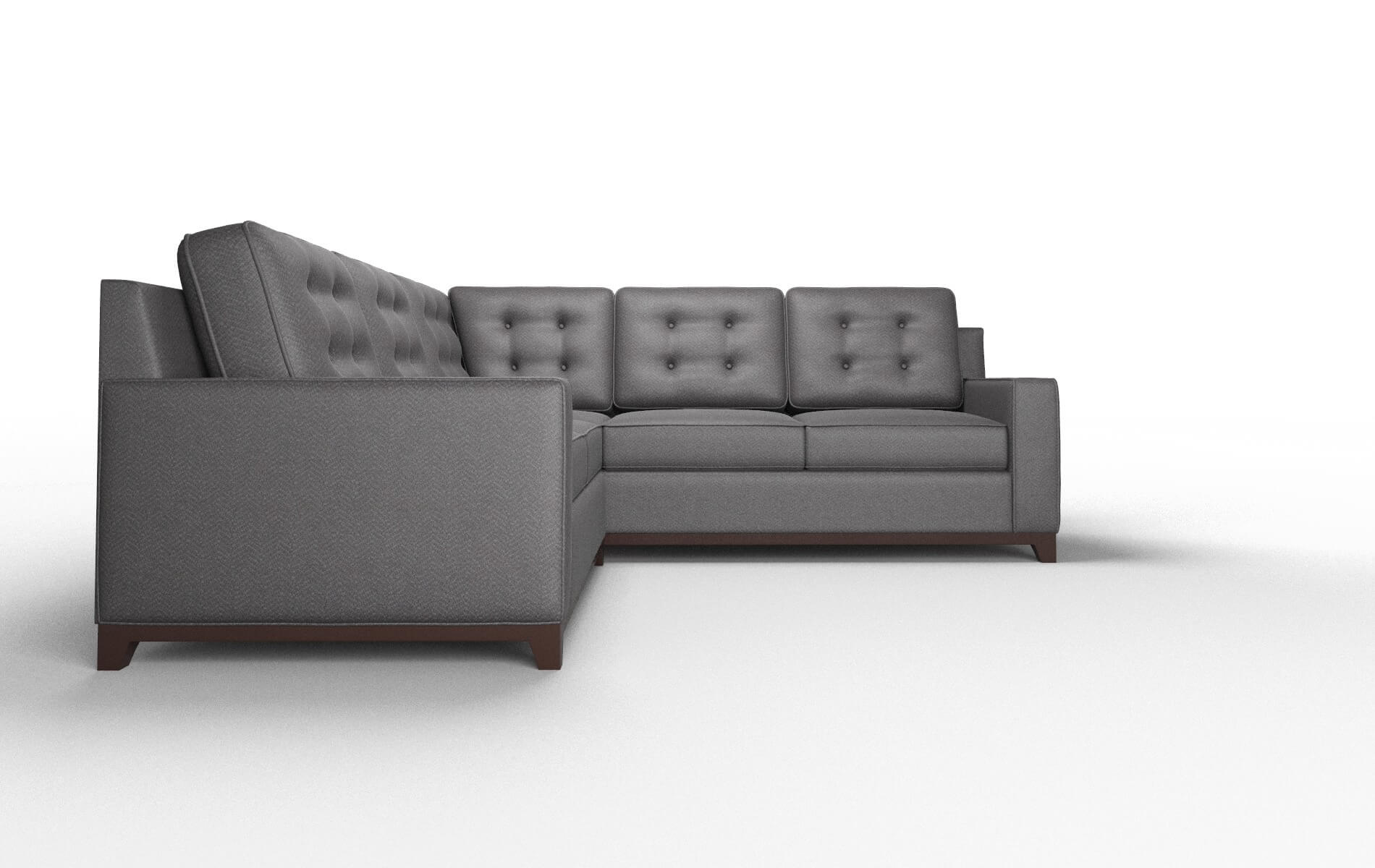 Alexandria Catalina Charcoal Sectional espresso legs 2