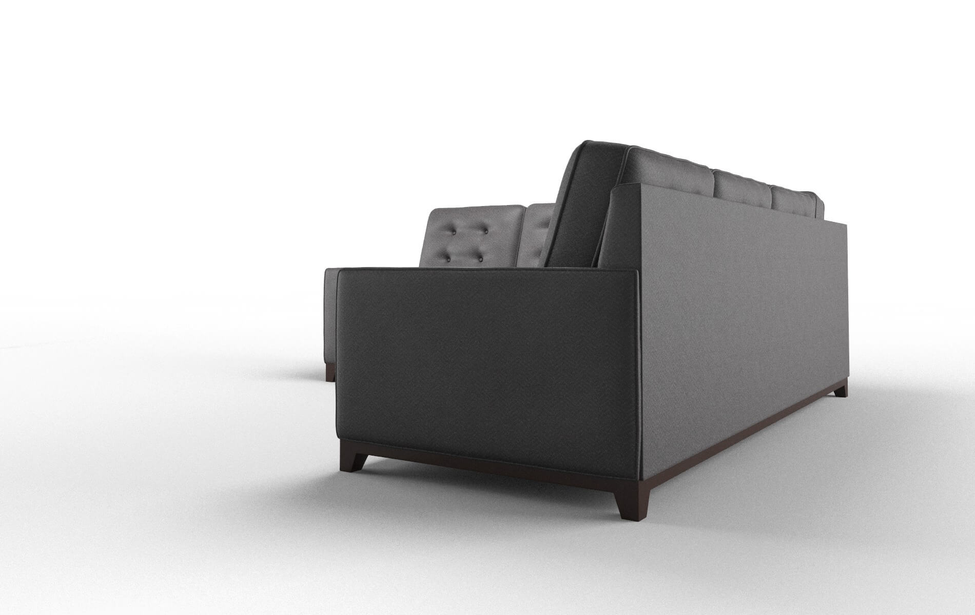 Alexandria Catalina Charcoal Sectional espresso legs 4