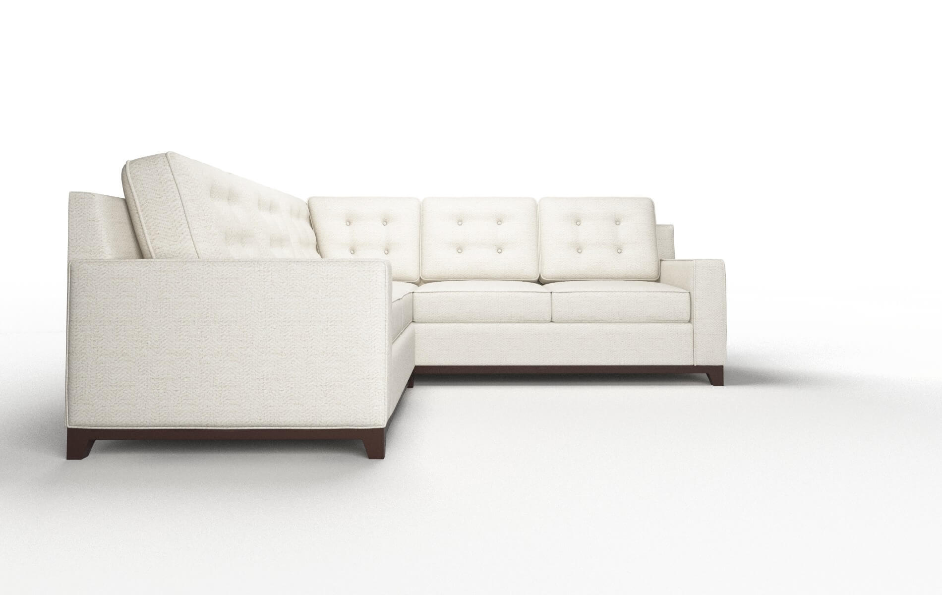 Alexandria Catalina Linen Sectional espresso legs 2