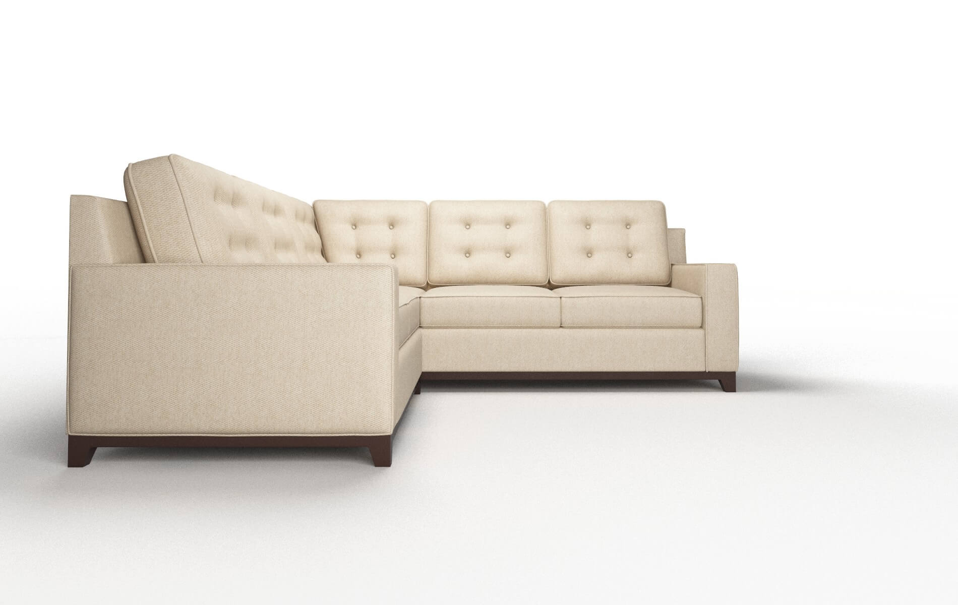 Alexandria Cosmo Fawn Sectional espresso legs 2