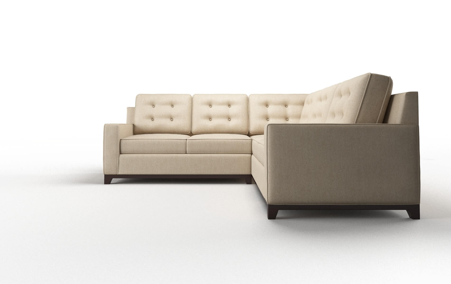 Alexandria Cosmo Fawn Sectional espresso legs 5