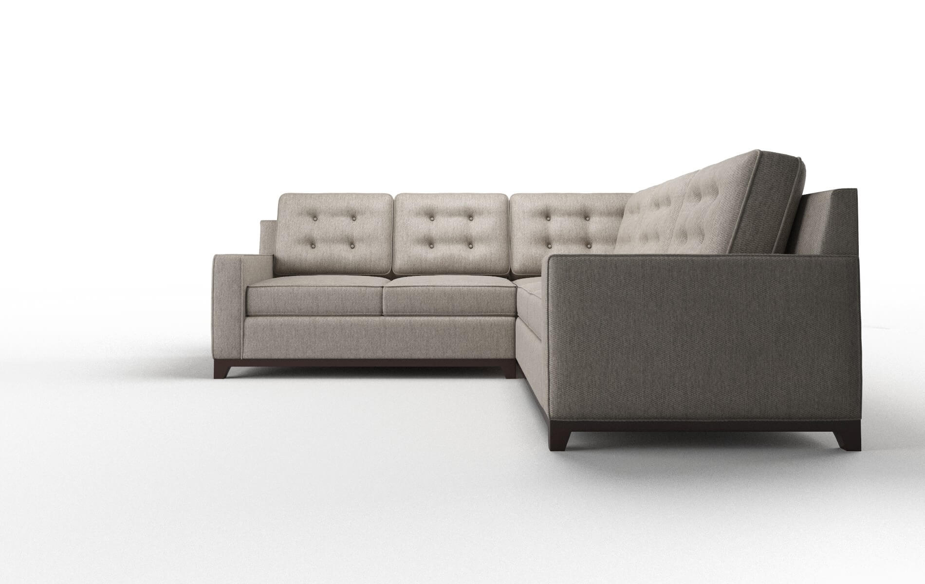 Alexandria Cosmo Taupe Sectional espresso legs 5