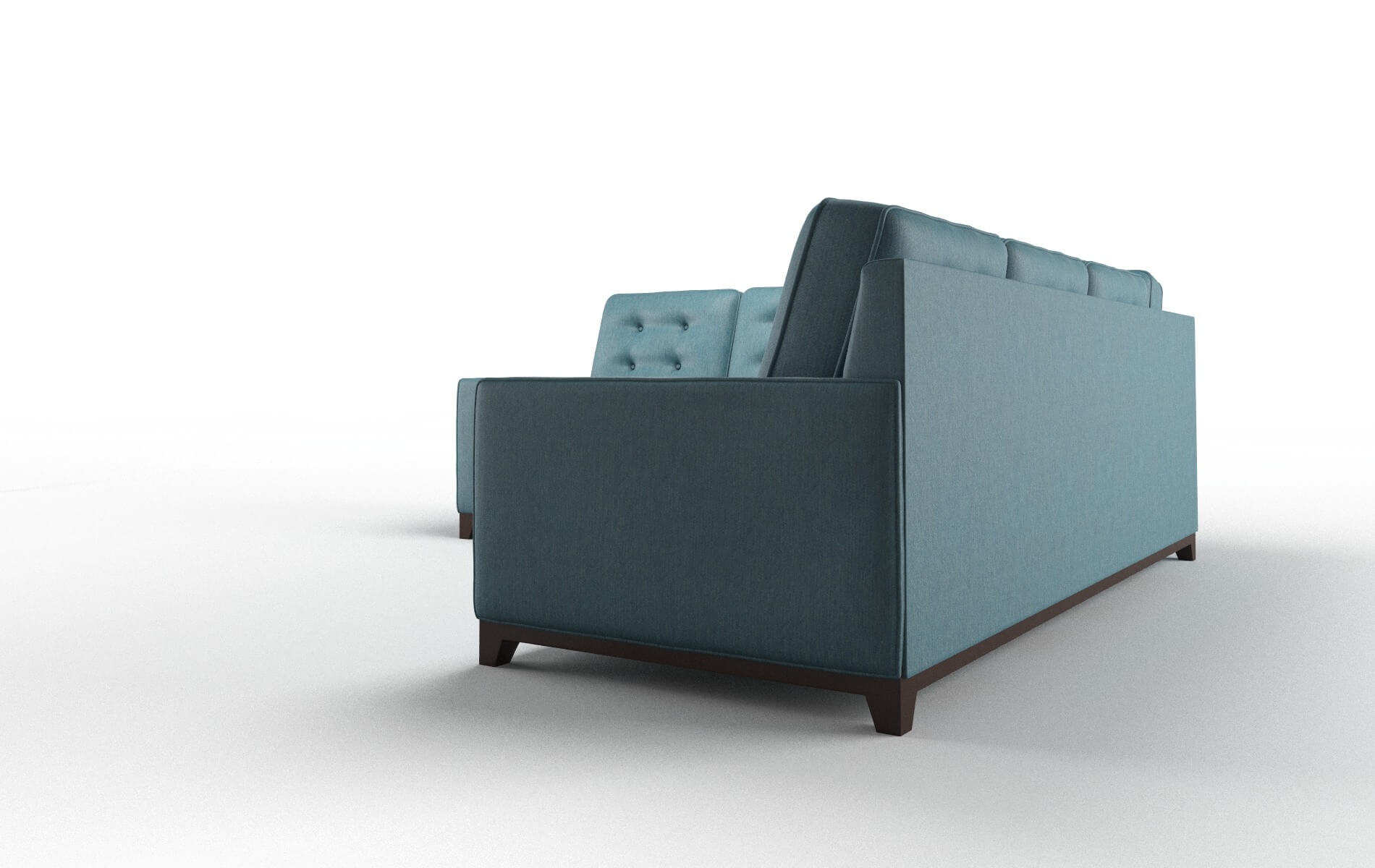 Alexandria Cosmo Teal Sectional espresso legs 4