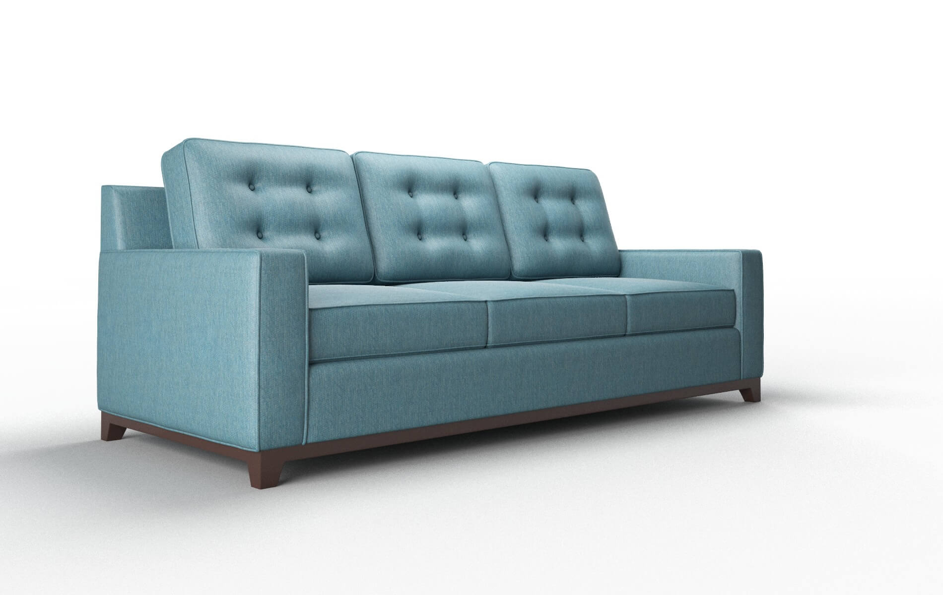 Alexandria Cosmo Teal Sofa espresso legs 2