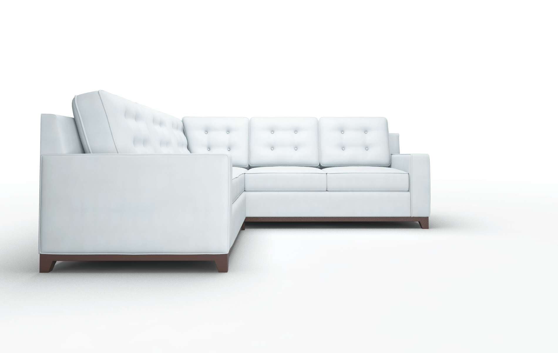Alexandria Hathaway Aqua Sectional espresso legs 2