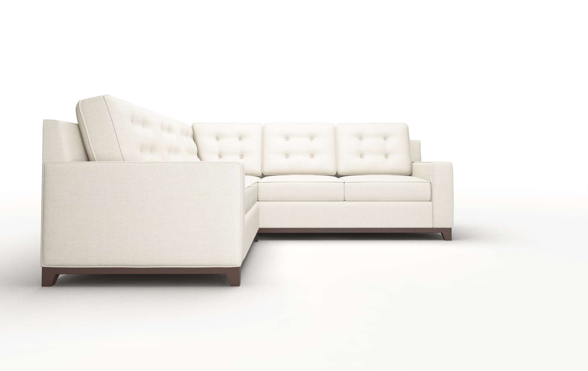 Alexandria Keylargo Almond Sectional espresso legs 2