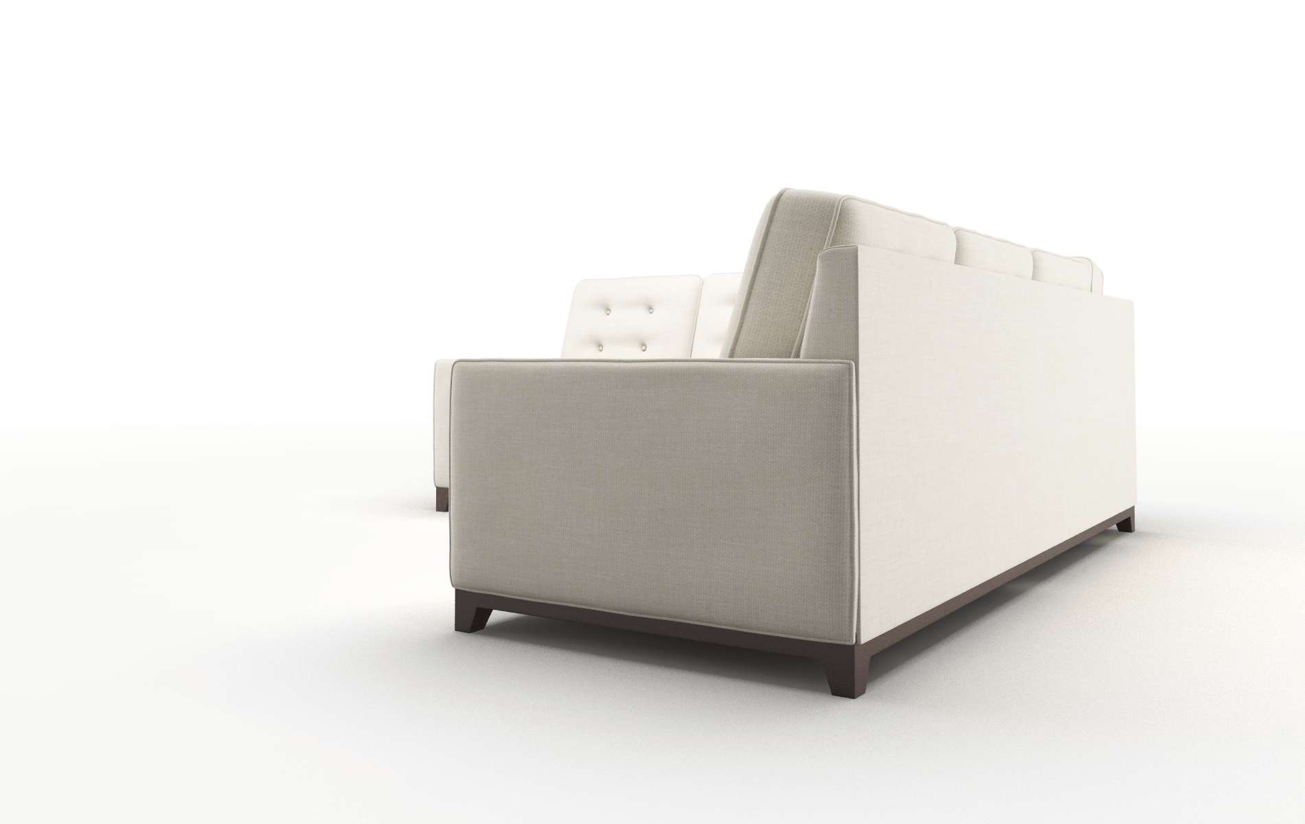 Alexandria Keylargo Almond Sectional espresso legs 4