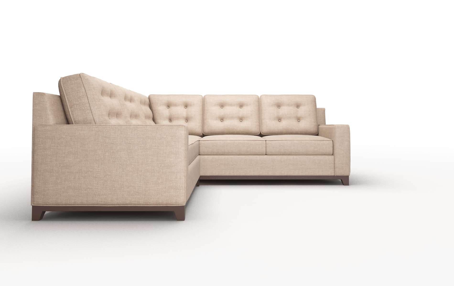 Alexandria Keylargo Mink Sectional espresso legs 2