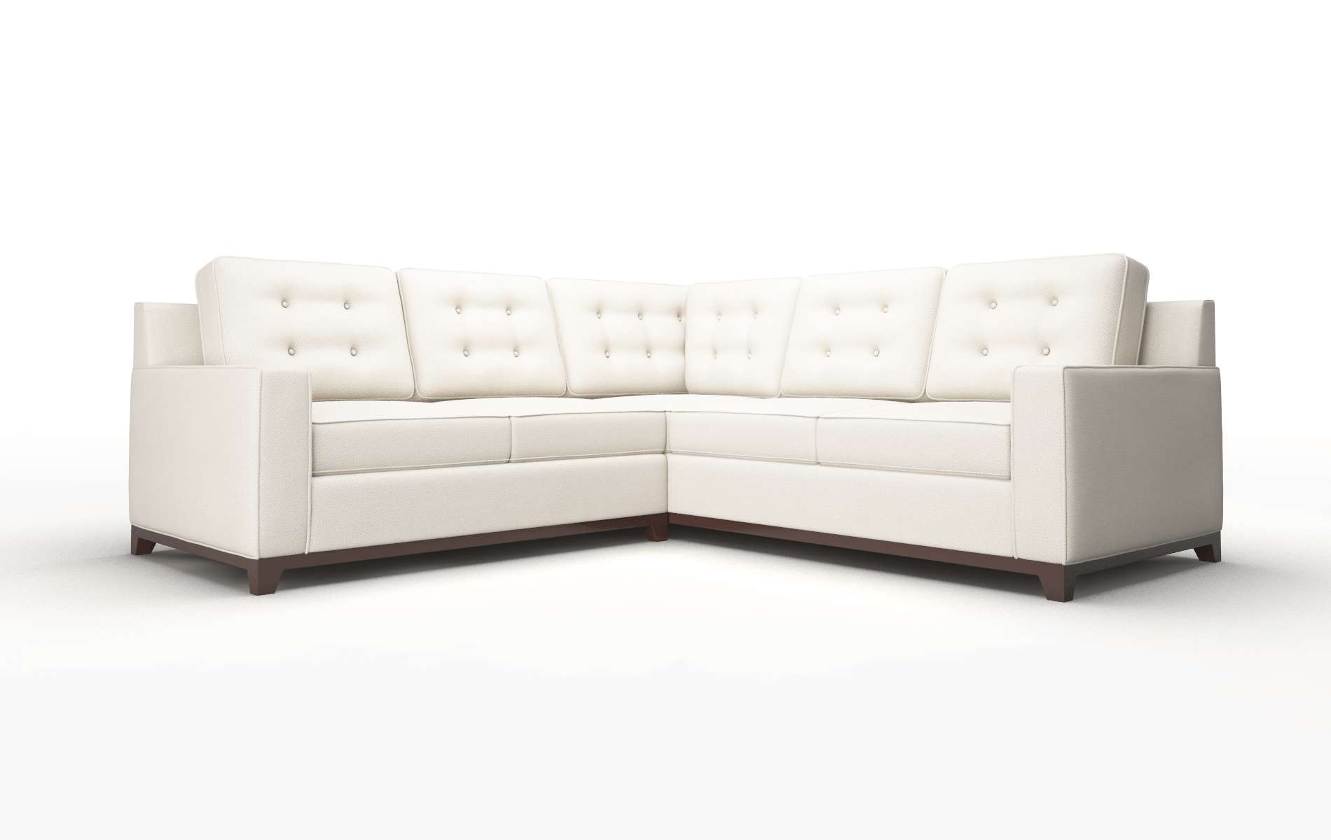 Alexandria Malibu linen Sectional Espresso Legs  1