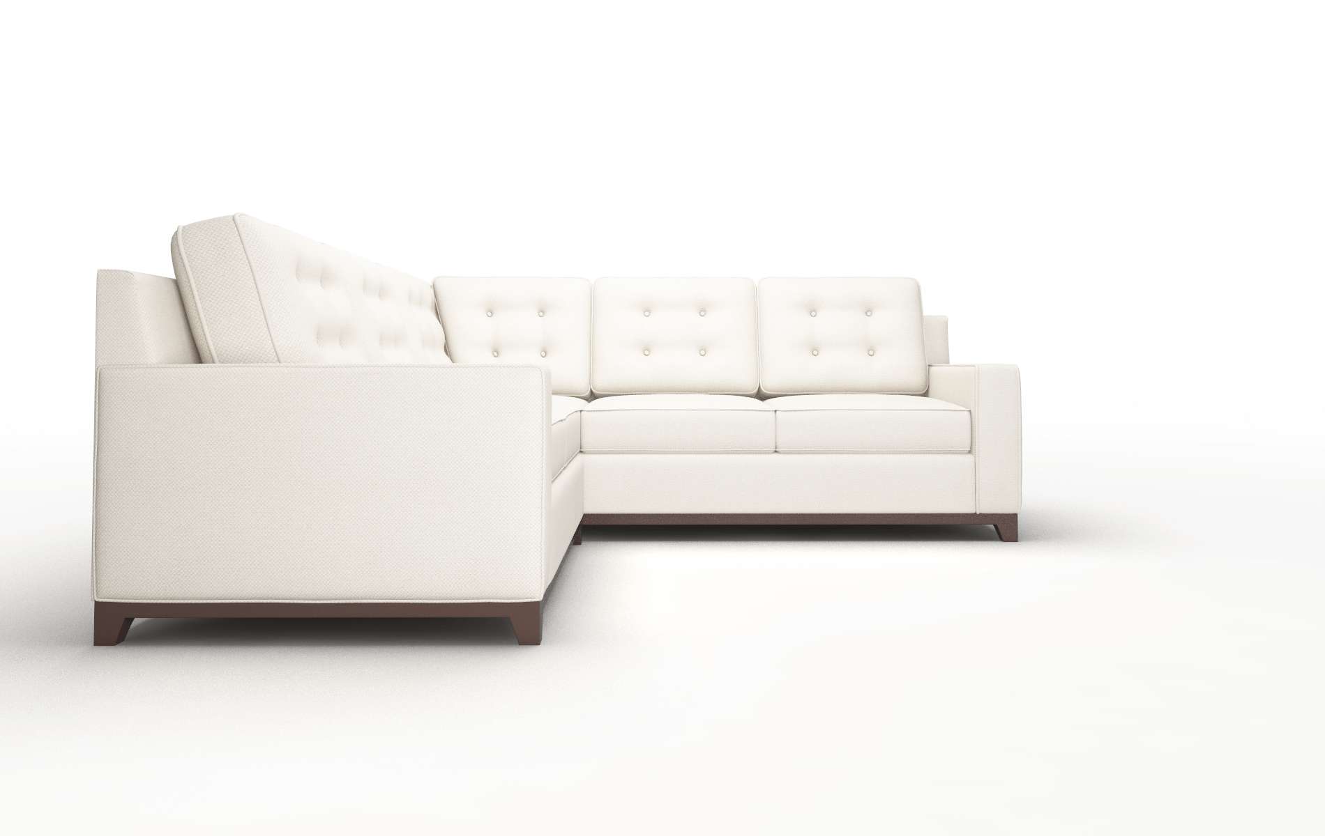 Alexandria Malibu Linen Sectional espresso legs 2