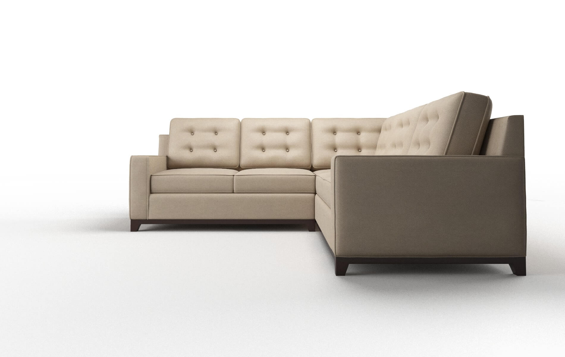 Alexandria Oakley Taupe Sectional espresso legs 5