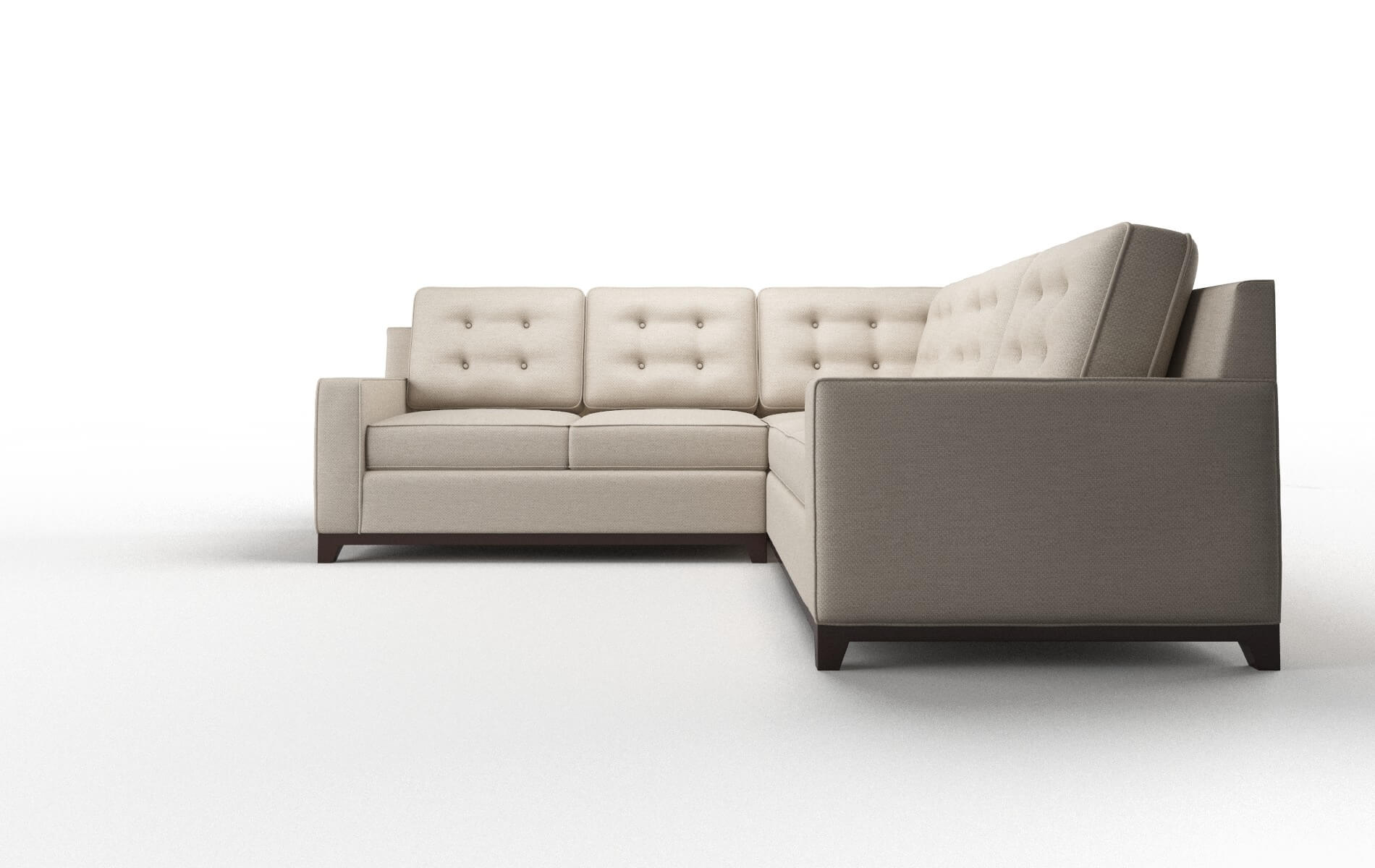 Alexandria Oscar Linen Sectional espresso legs 5