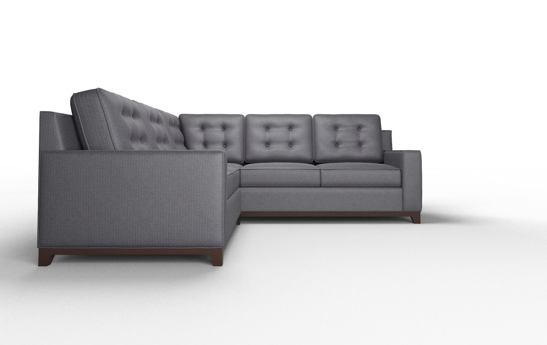 Alexandria Parker Charcoal Sectional espresso legs 2
