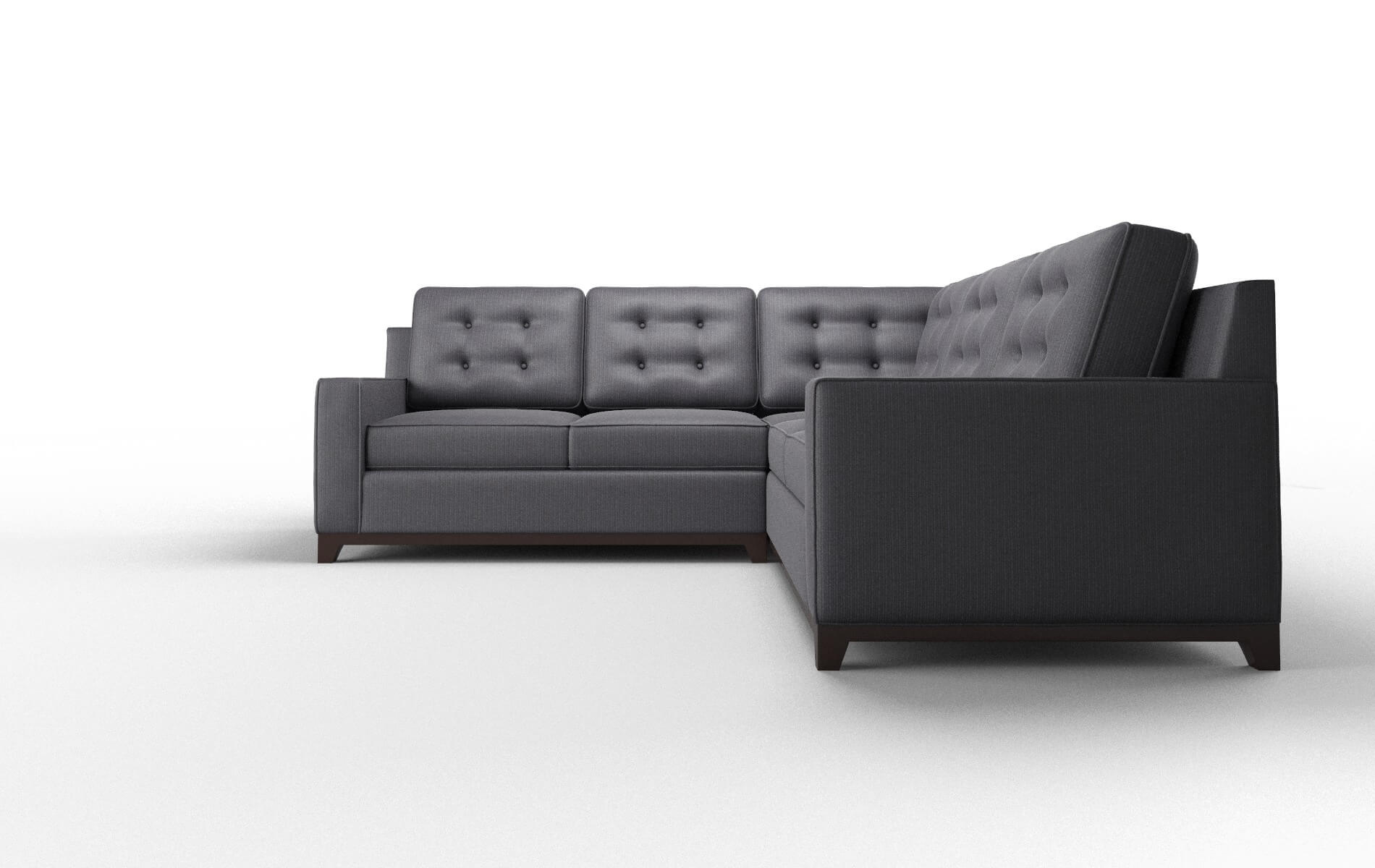Alexandria Parker Charcoal Sectional espresso legs 5