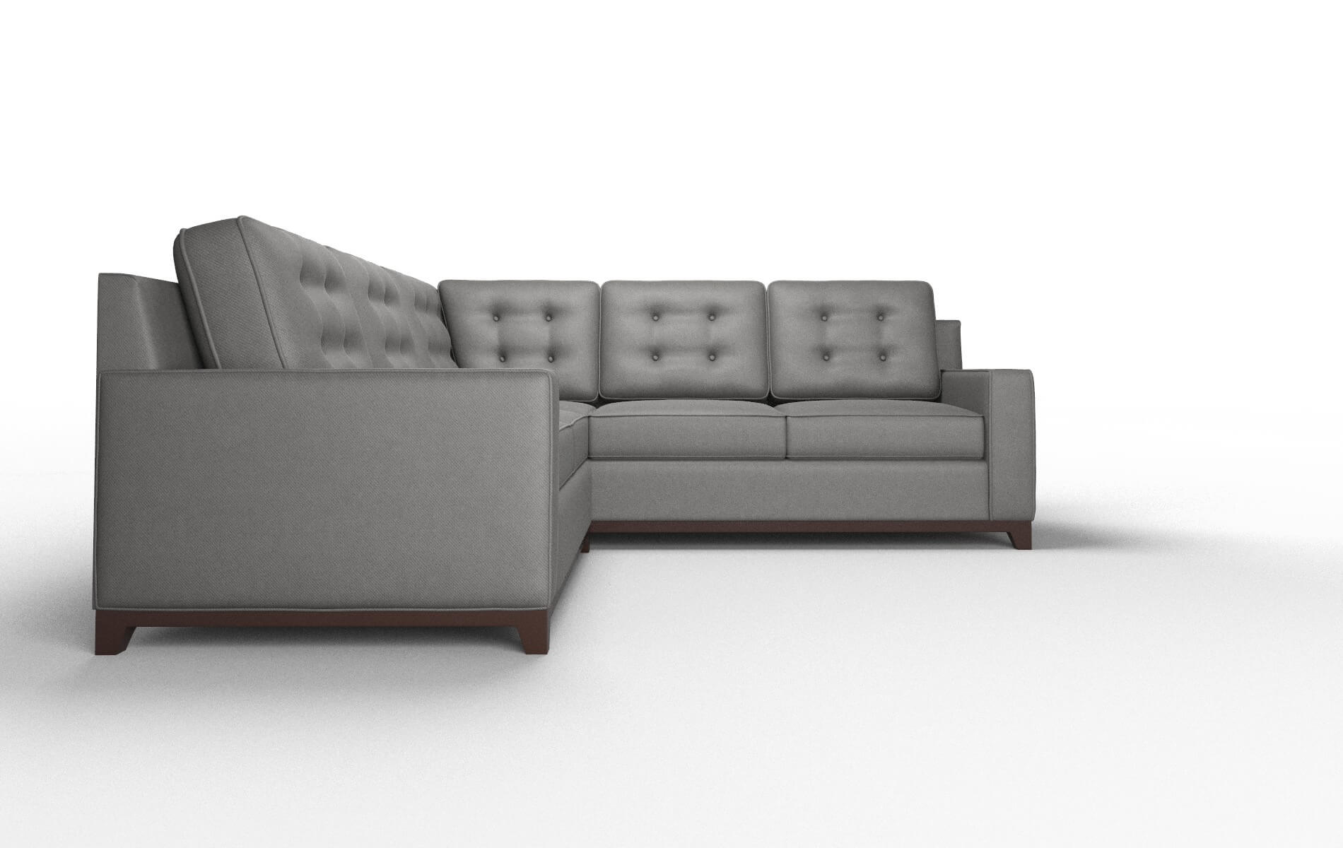 Alexandria Rocket Charcoal Sectional espresso legs 2