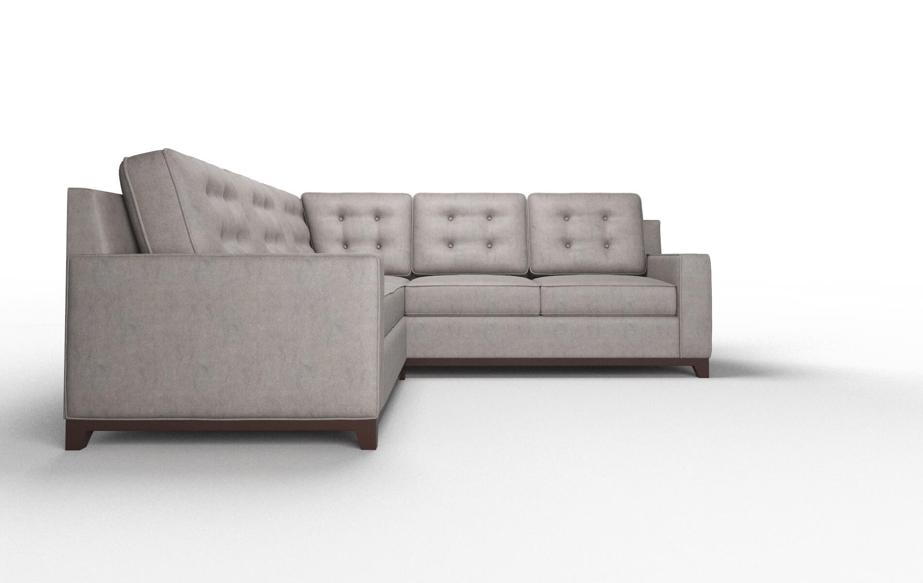 Alexandria Suave Slate Sectional espresso legs 2