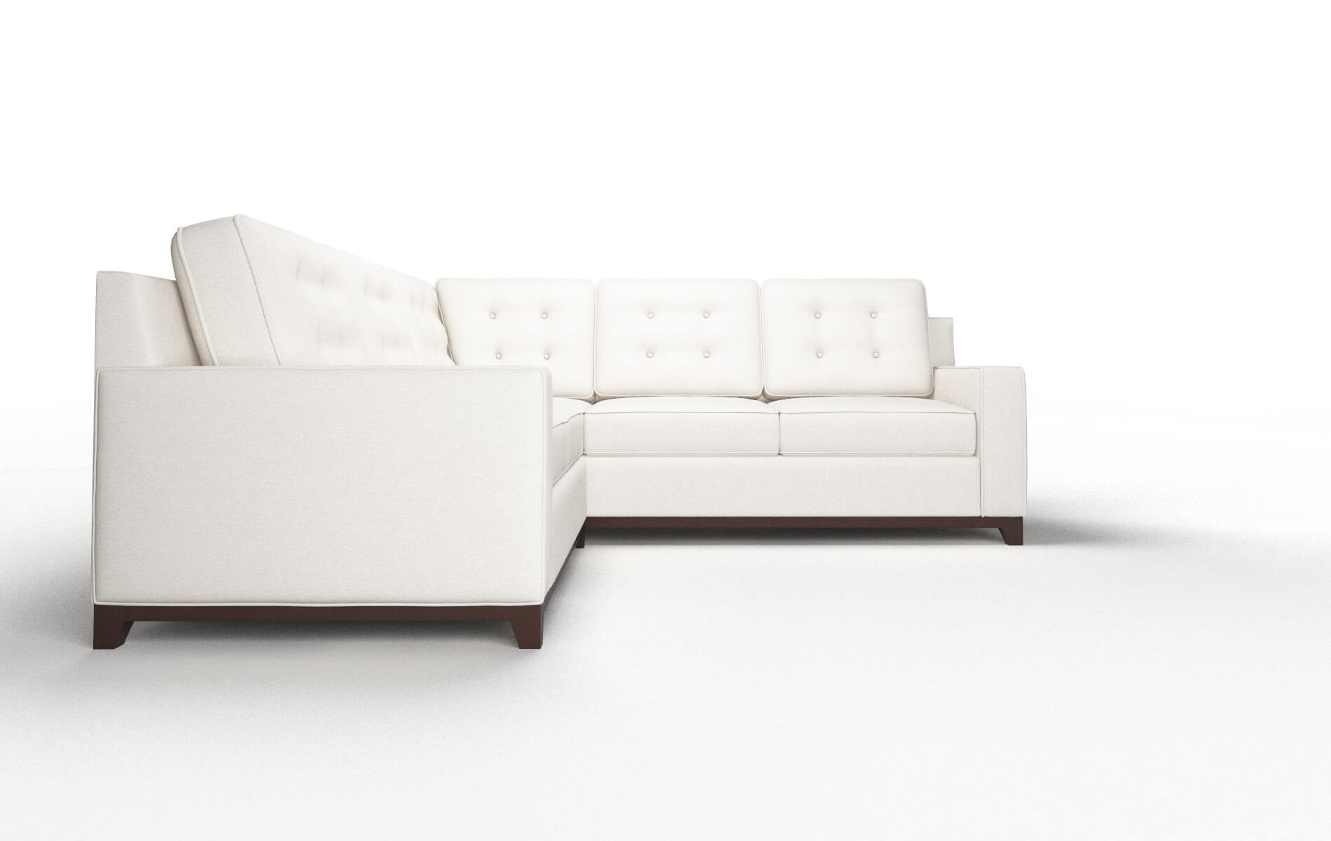 Alexandria Venice Eggshell Sectional espresso legs 2