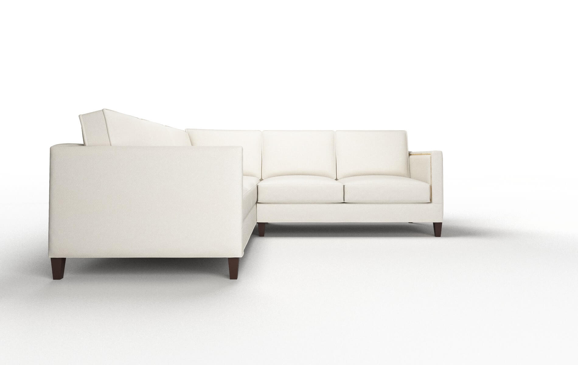 Alps Bungalow Ivory Sectional espresso legs 2