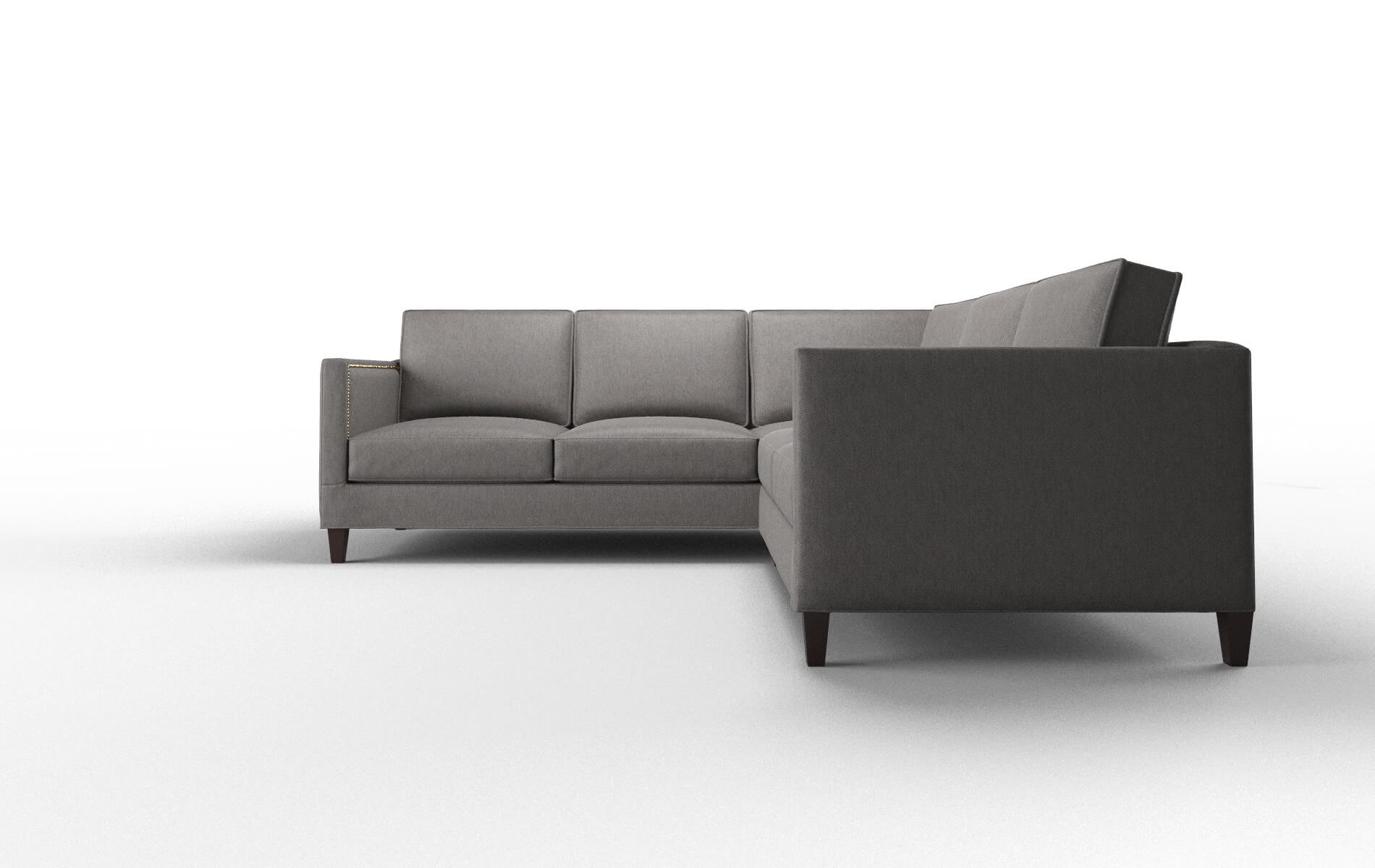Alps Cosmo Charcoal Sectional espresso legs 5