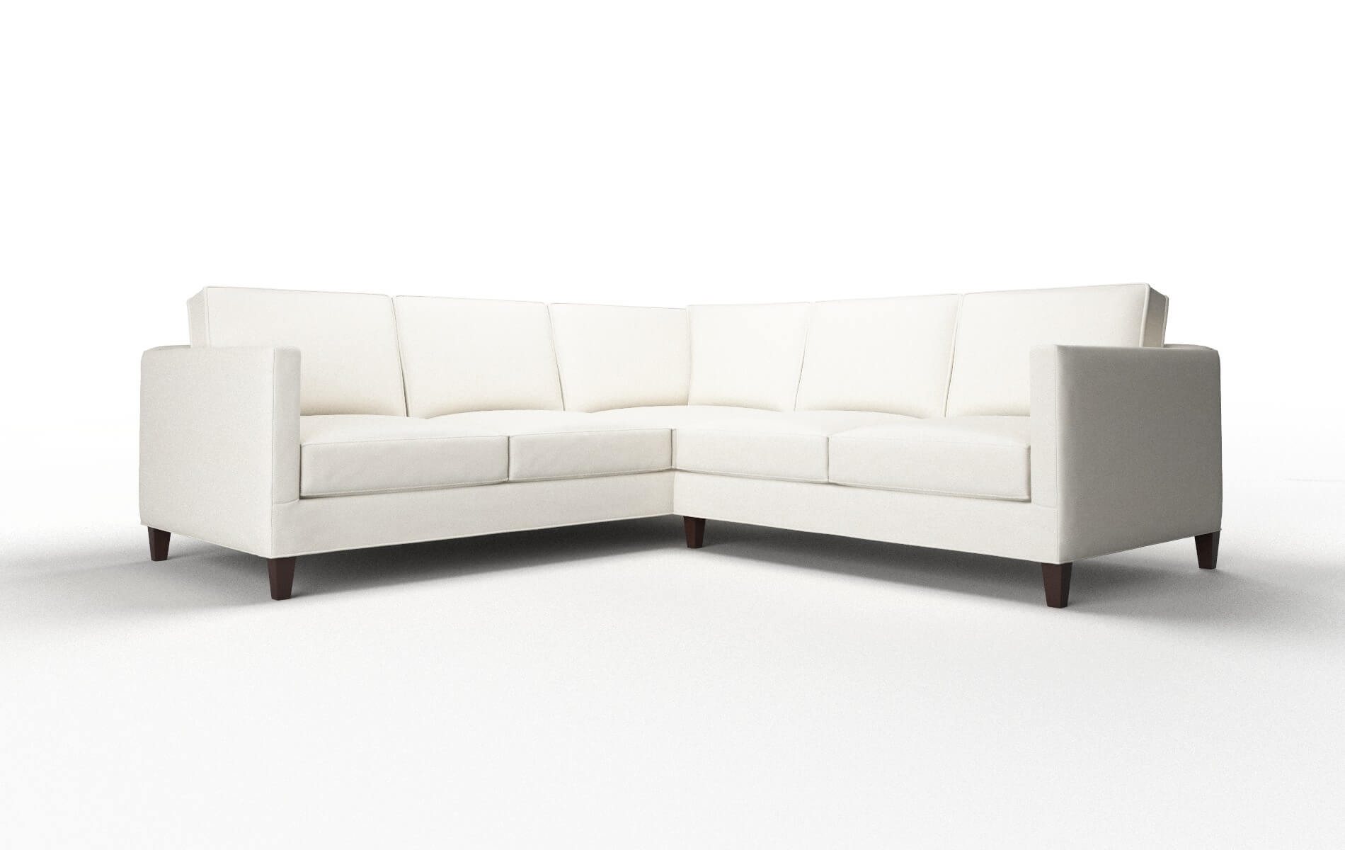 Alps Cosmo Ivory Sectional espresso legs 1