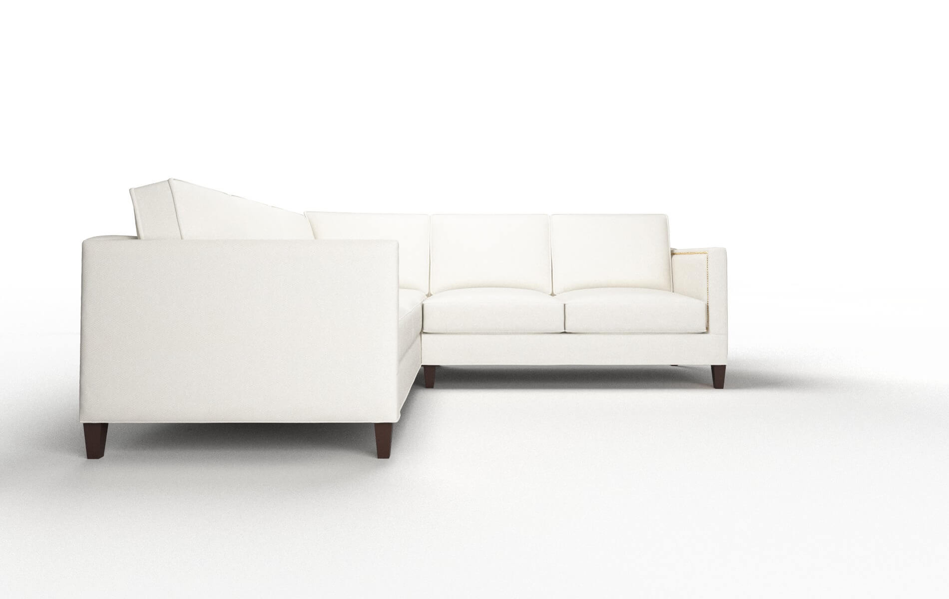 Alps Cosmo Ivory Sectional espresso legs 2