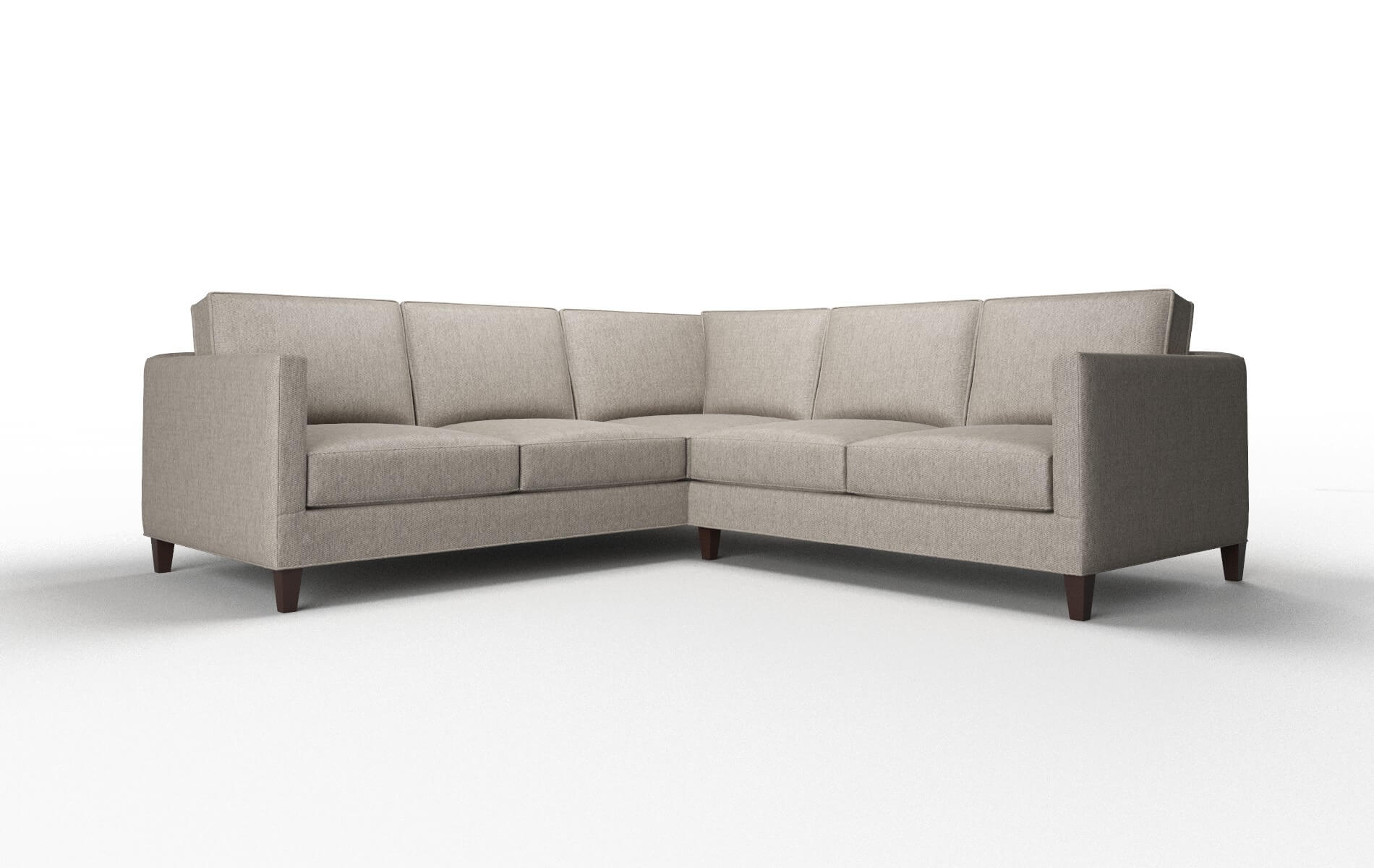 Alps Cosmo Taupe Sectional espresso legs