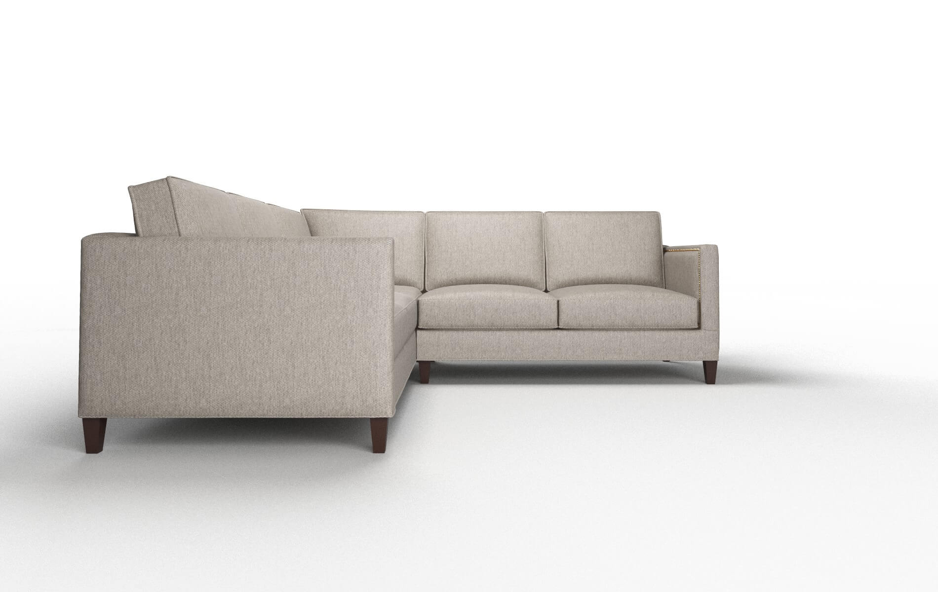 Alps Cosmo Taupe Sectional espresso legs 2