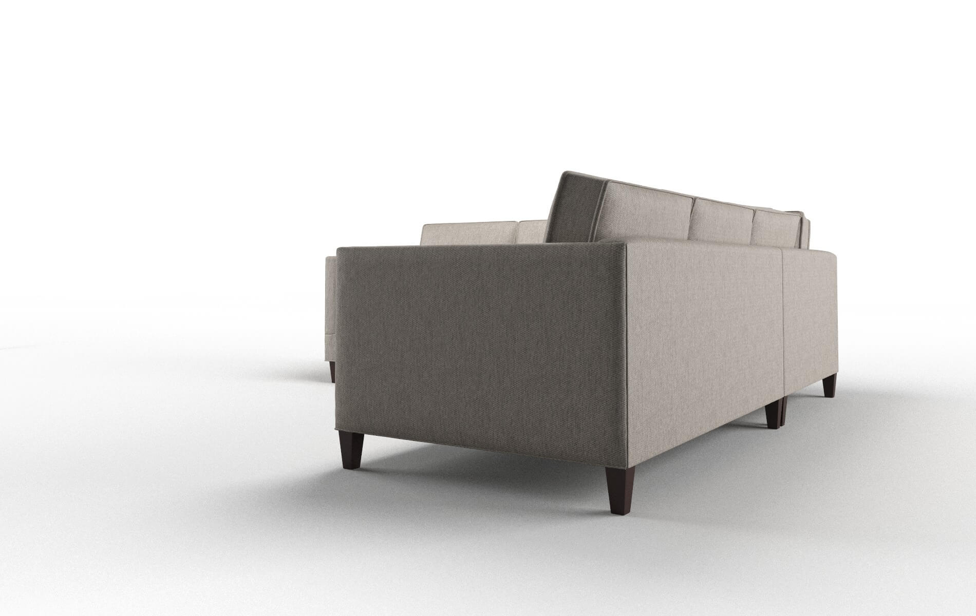 Alps Cosmo Taupe Sectional espresso legs 4