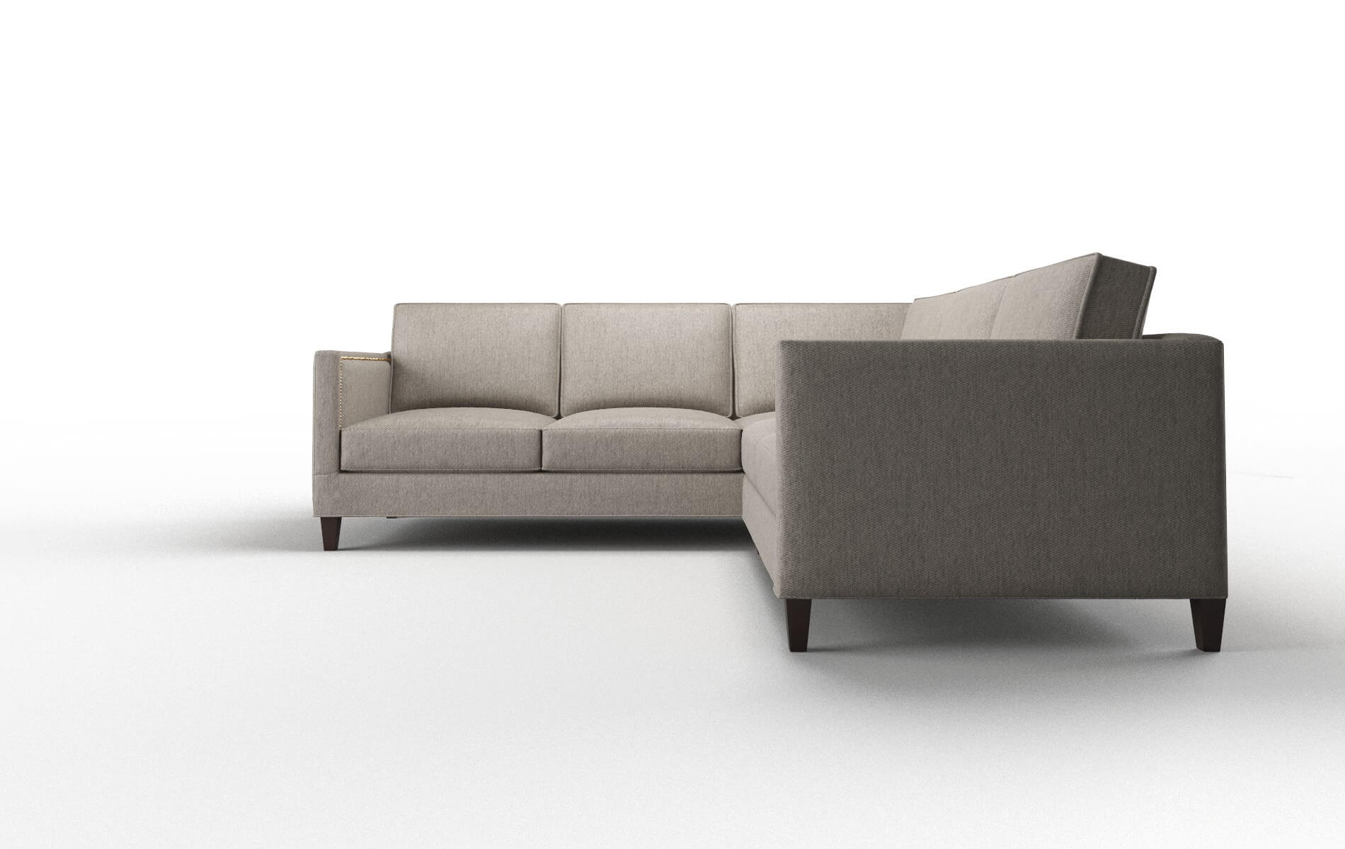 Alps Cosmo Taupe Sectional espresso legs 5